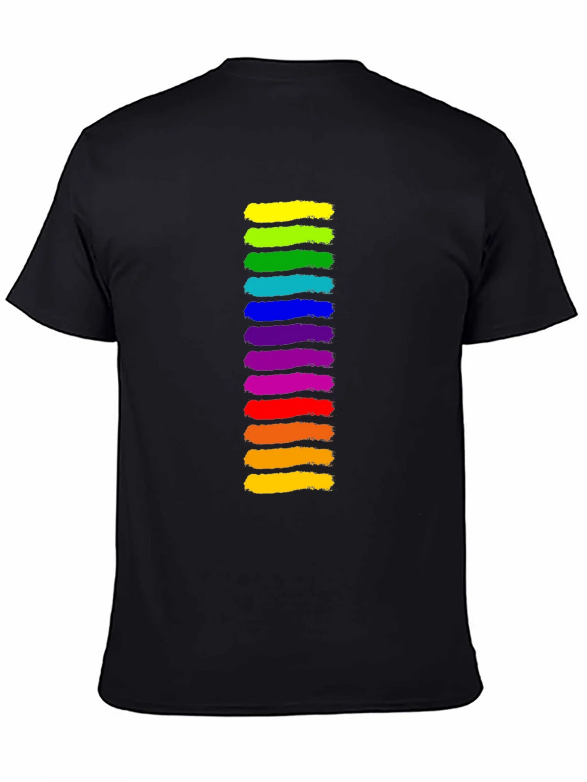 Rainbow Stripe Graphic Black T-Shirt product image 7
