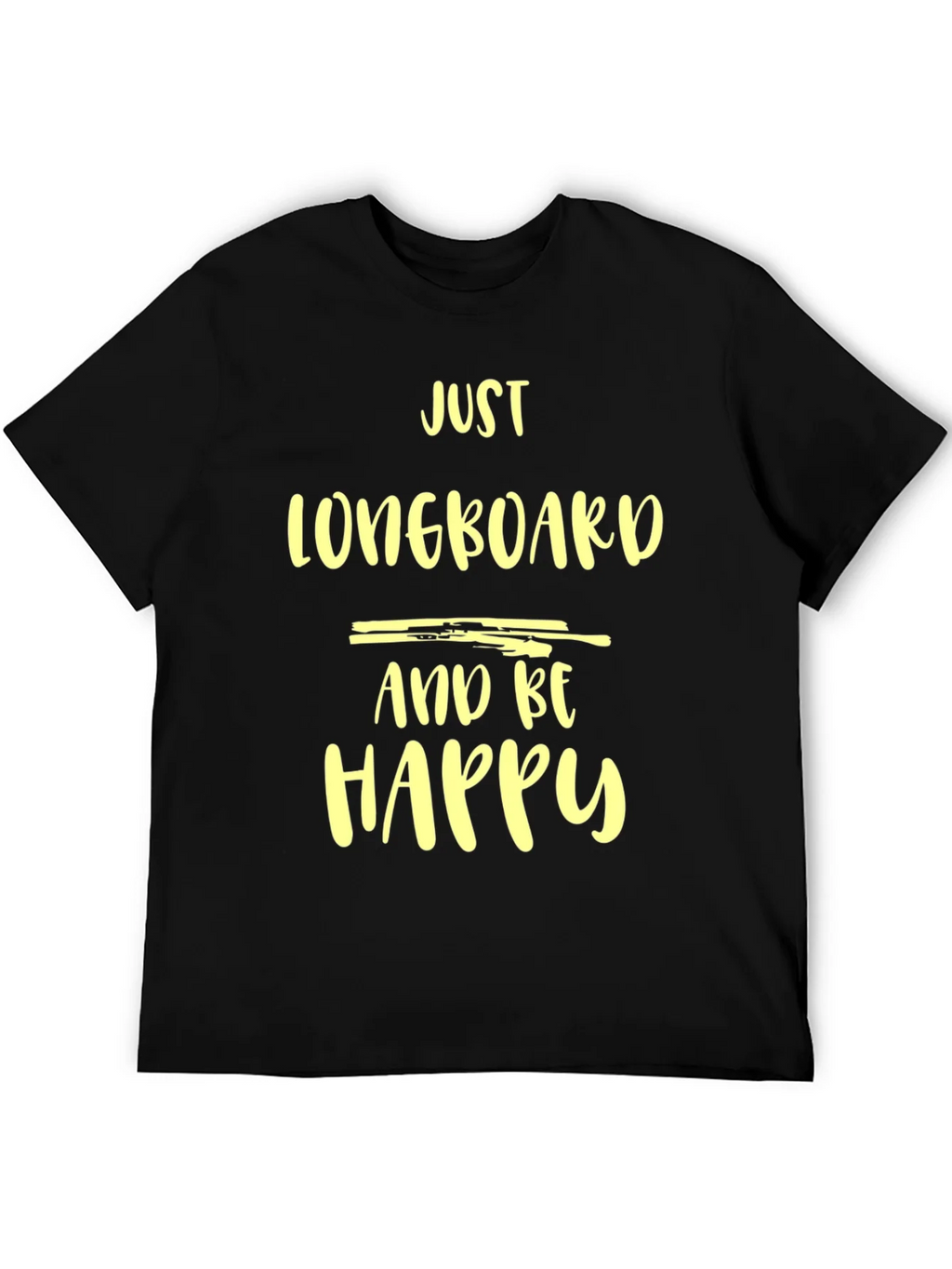 Just Longboard and Be Happy Graphic Tee - Black Casual Shirt product image 8