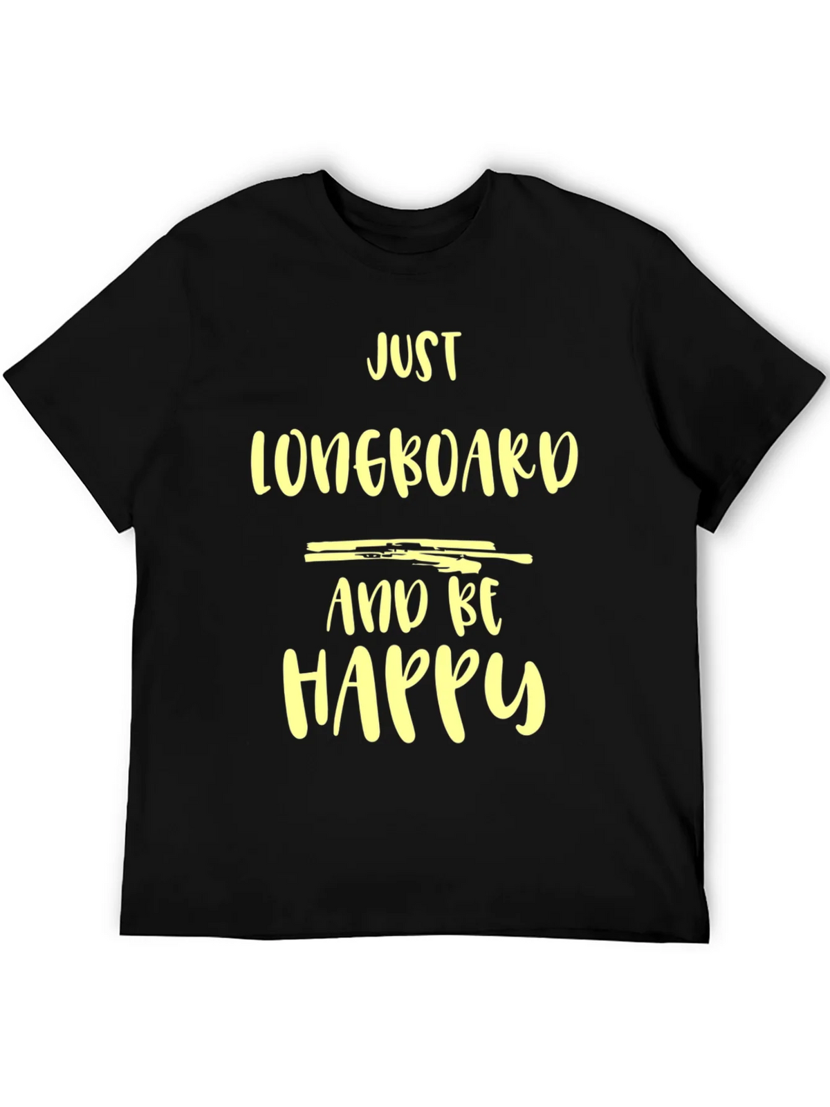 Just Longboard and Be Happy Graphic Tee - Black Casual Shirt product image 8
