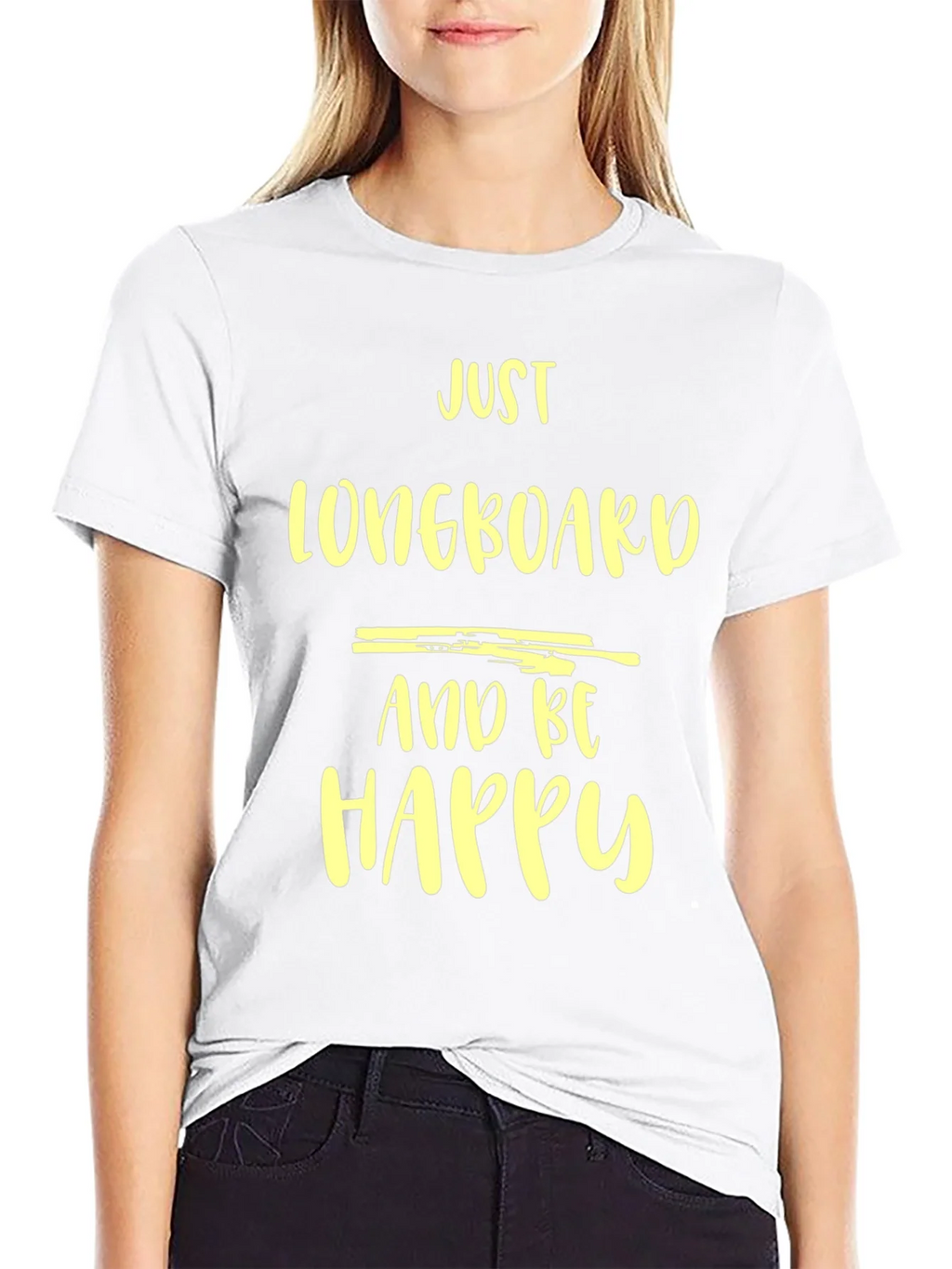 Just Longboard and Be Happy Graphic Tee - Black Casual Shirt product image 11