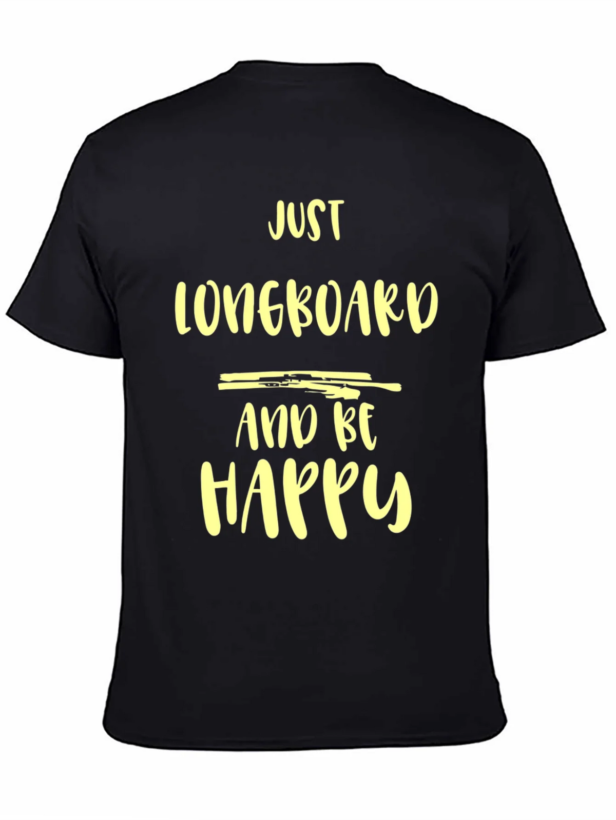 Just Longboard and Be Happy Graphic Tee - Black Casual Shirt product image 7