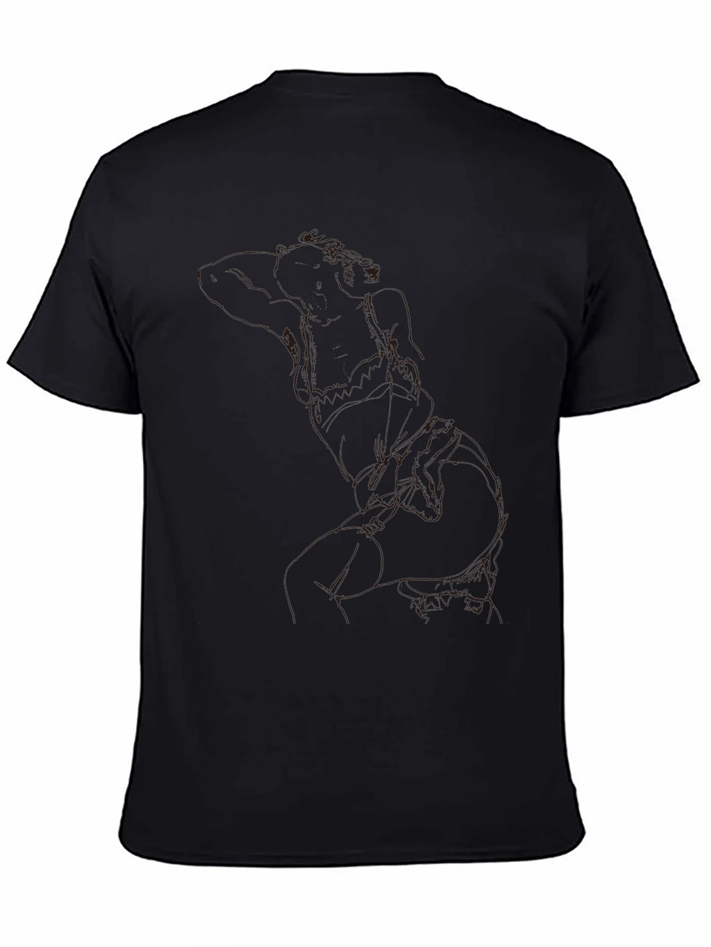 Modern Abstract Line Art Graphic Black T-Shirt product image 7