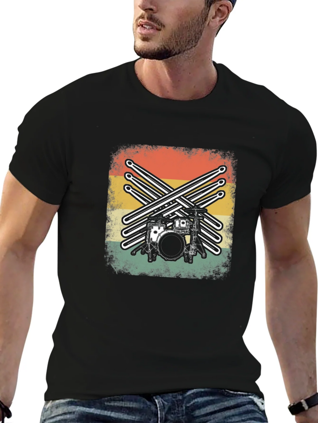 Vintage Drum Kit Graphic Tee product image 9