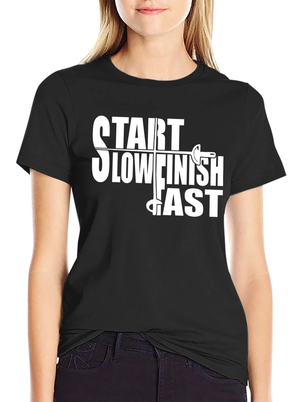 Start Slow Finish Fast Fencing T-Shirt product image 5