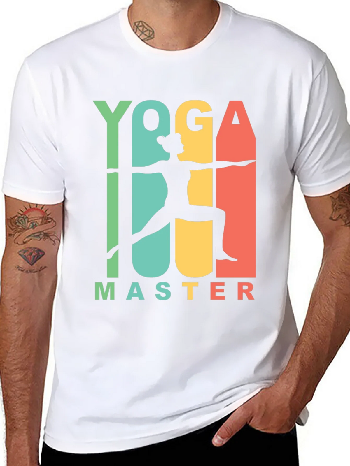 Yoga Master Graphic Tee - Black Cotton T-Shirt product image 10