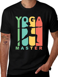 Yoga Master Graphic Tee - Black Cotton T-Shirt product image 1