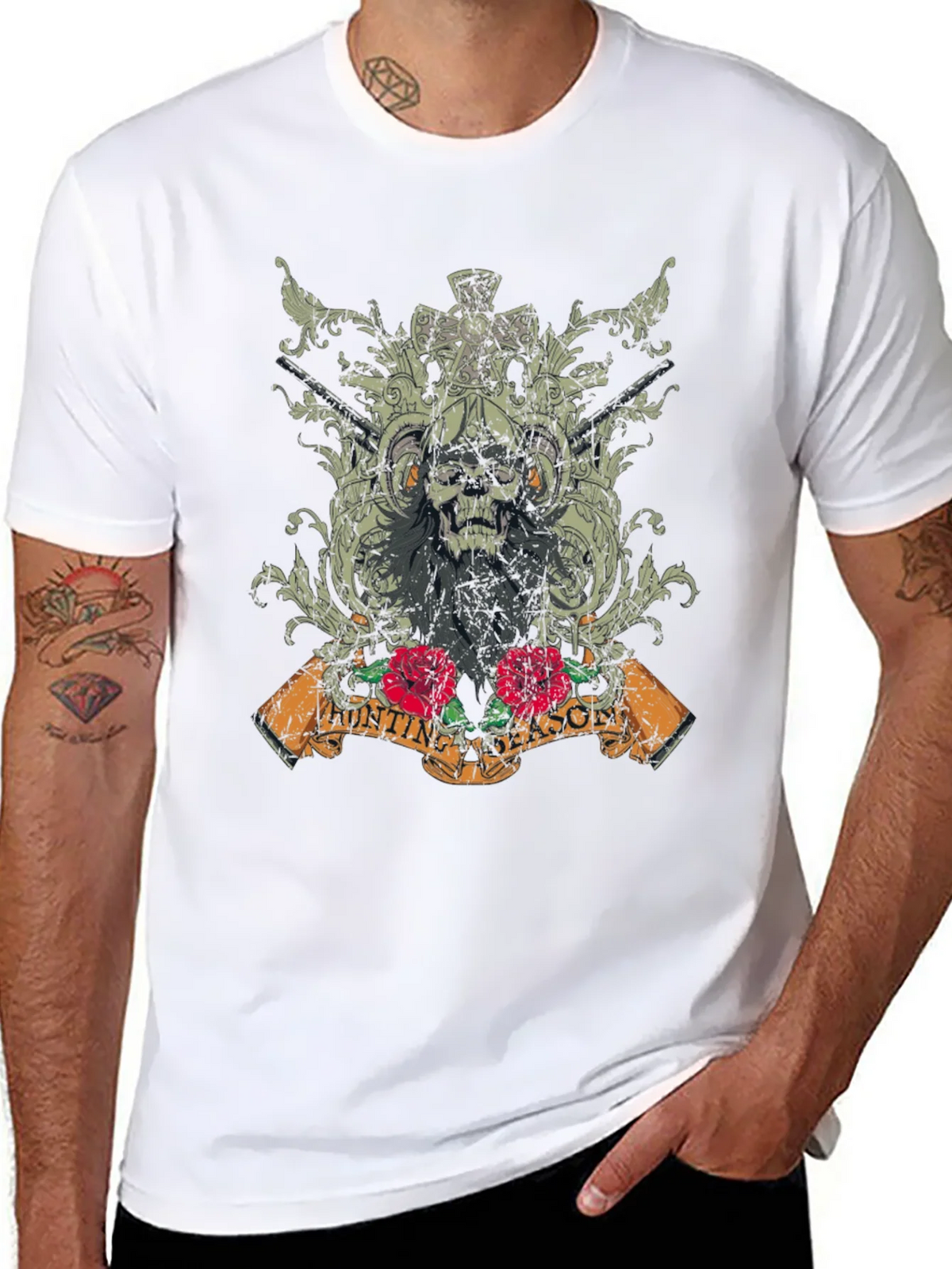 Skull Hunting Season Graphic T-Shirt - Black product image 9