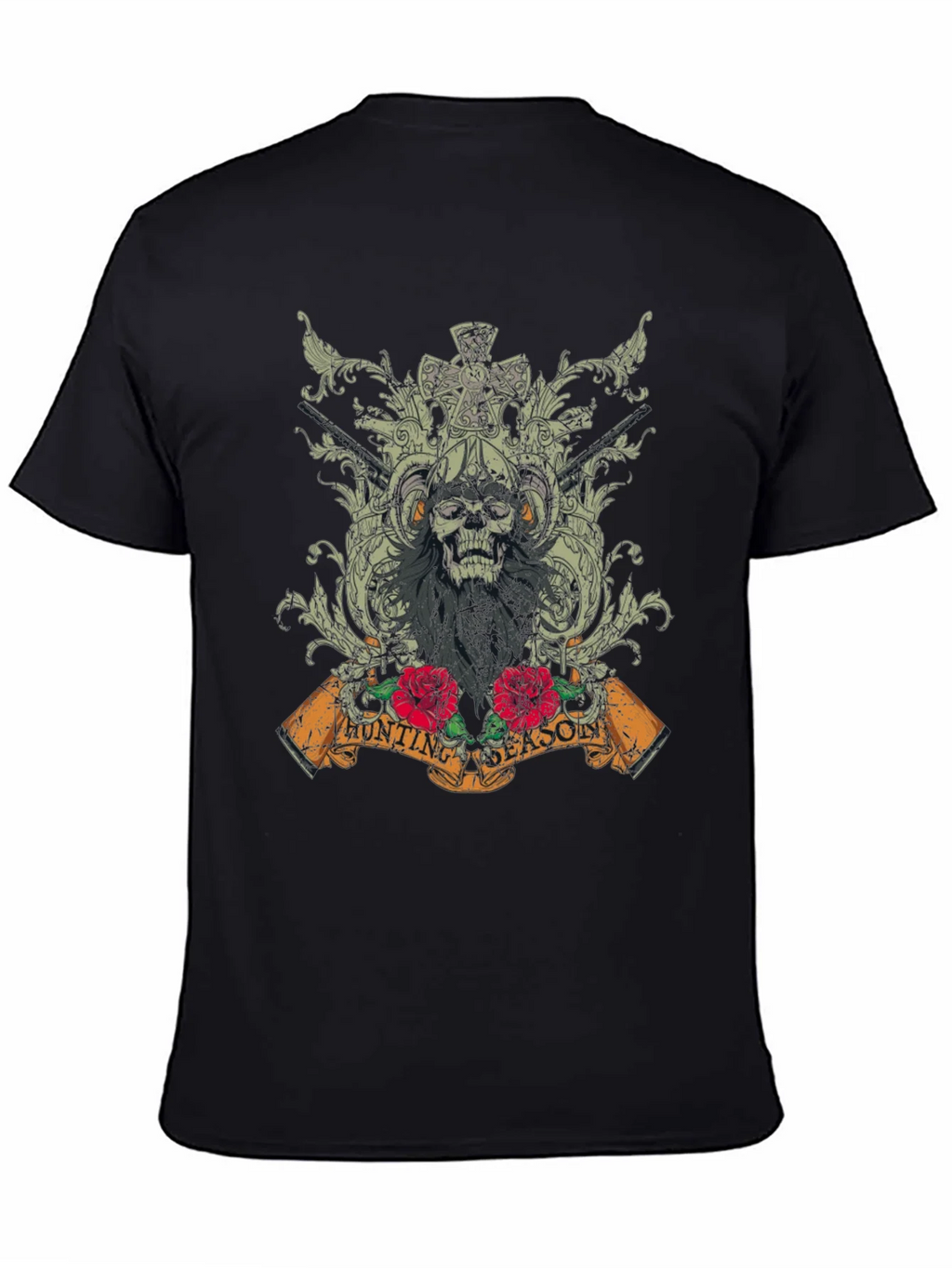 Skull Hunting Season Graphic T-Shirt - Black product image 6