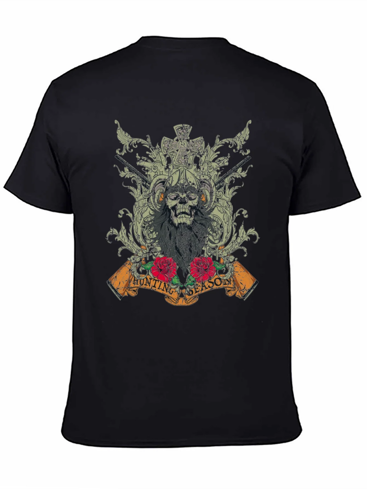 Skull Hunting Season Graphic T-Shirt - Black product image 6