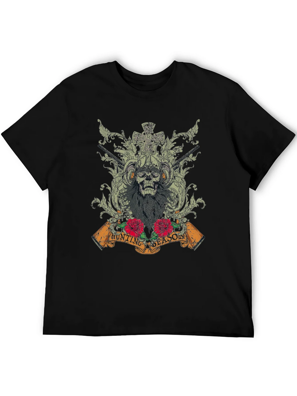 Skull Hunting Season Graphic T-Shirt - Black product image 7