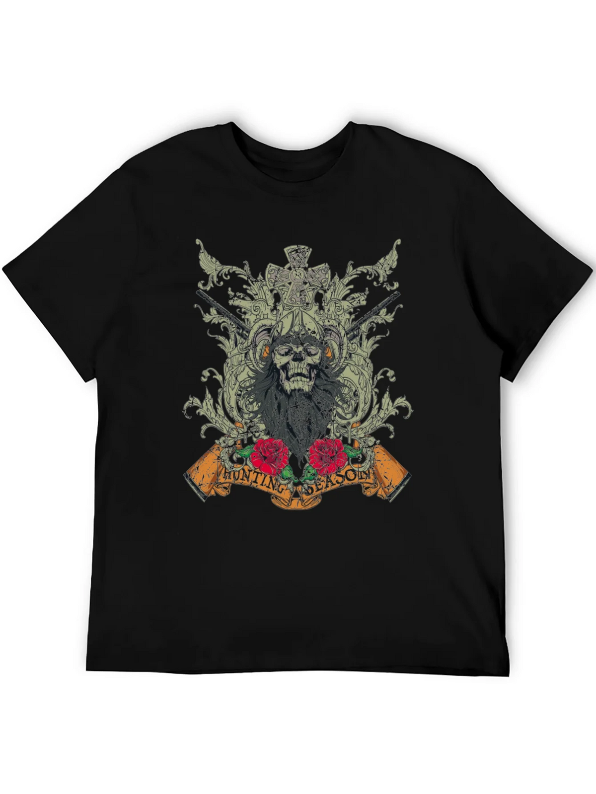 Skull Hunting Season Graphic T-Shirt - Black product image 7