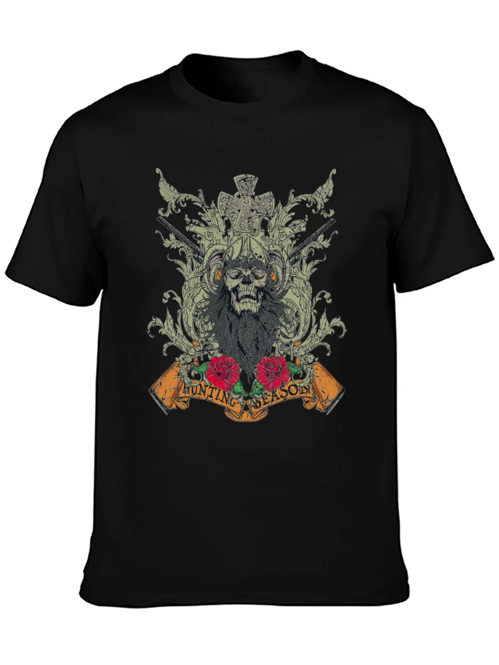 Skull Hunting Season Graphic T-Shirt - Black product image 5
