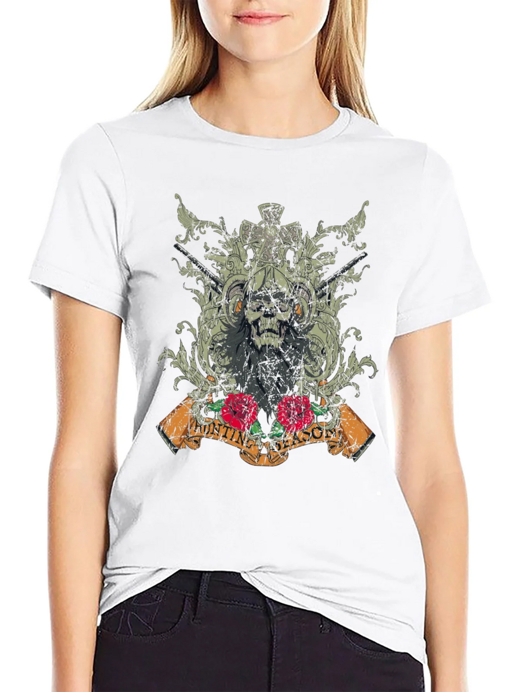 Skull Hunting Season Graphic T-Shirt - Black product image 10