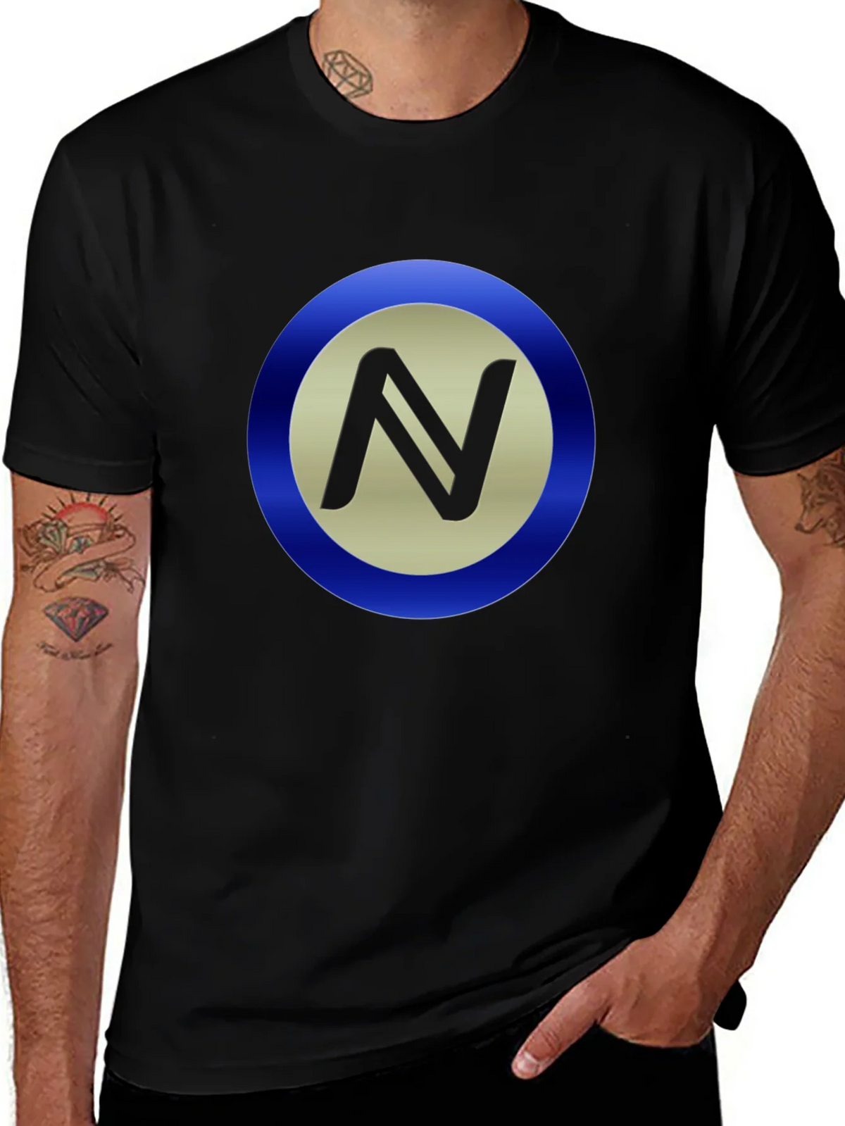 Stylish Black T-Shirt with Circle N Logo product image 1