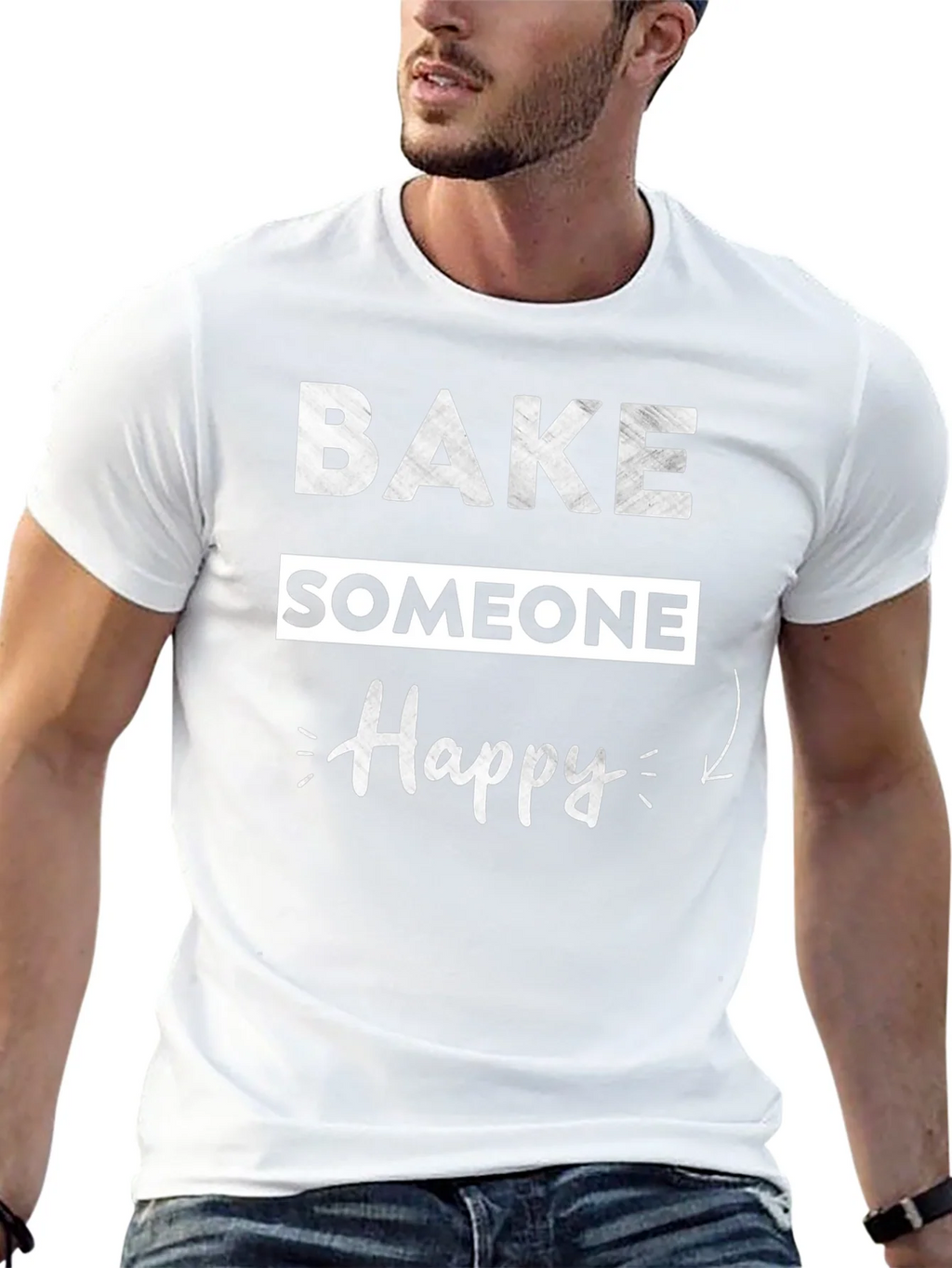 Bake Someone Happy Graphic T-Shirt - Black product image 4