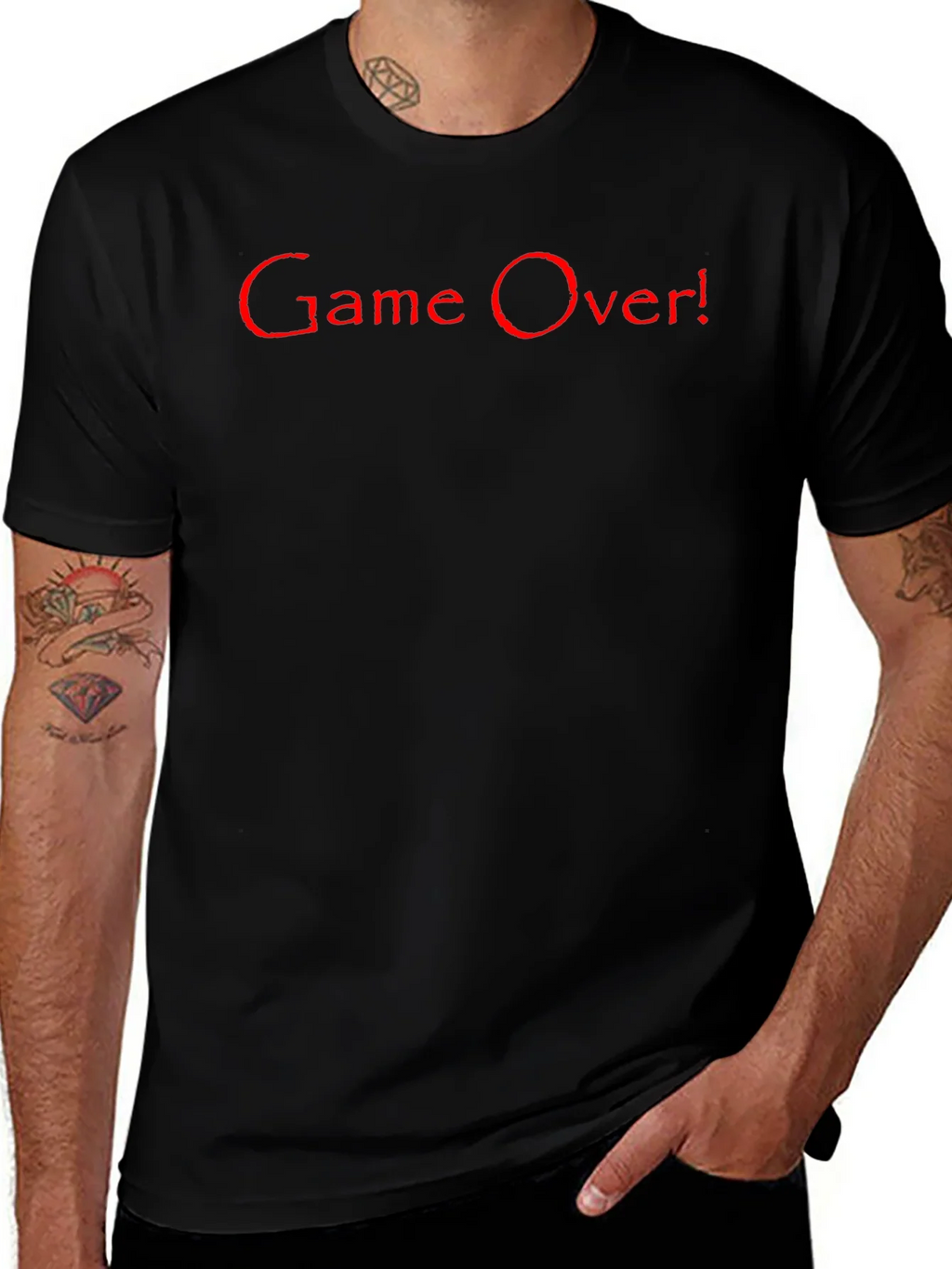 Game Over! Graphic Tee - Black Cotton T-Shirt product image 1