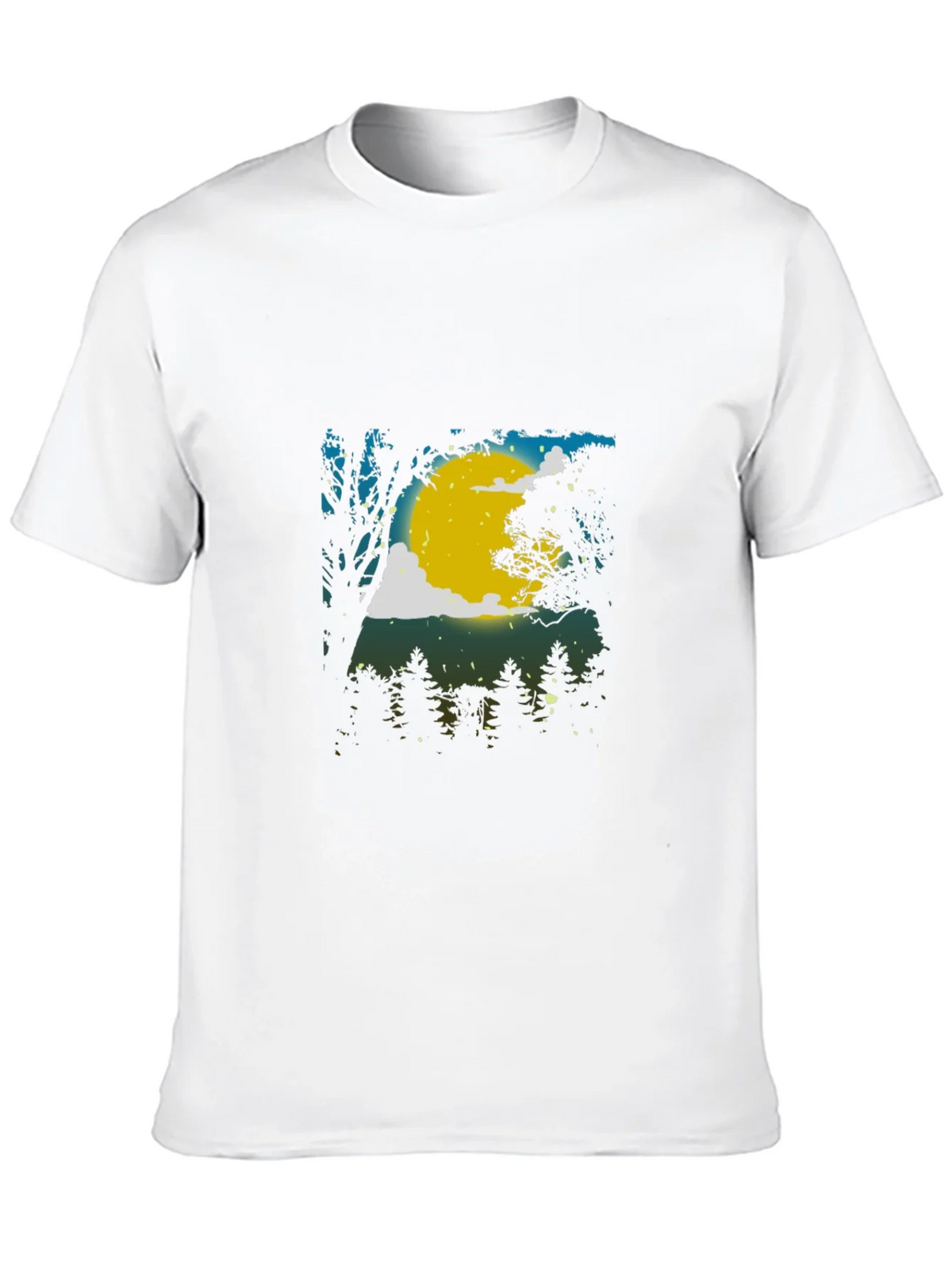 Moonlit Forest Graphic Tee - Black Cotton Blend product image 12