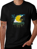 Moonlit Forest Graphic Tee - Black Cotton Blend product image 1