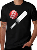 Cricket Ball and Bat Graphic T-Shirt product image 1