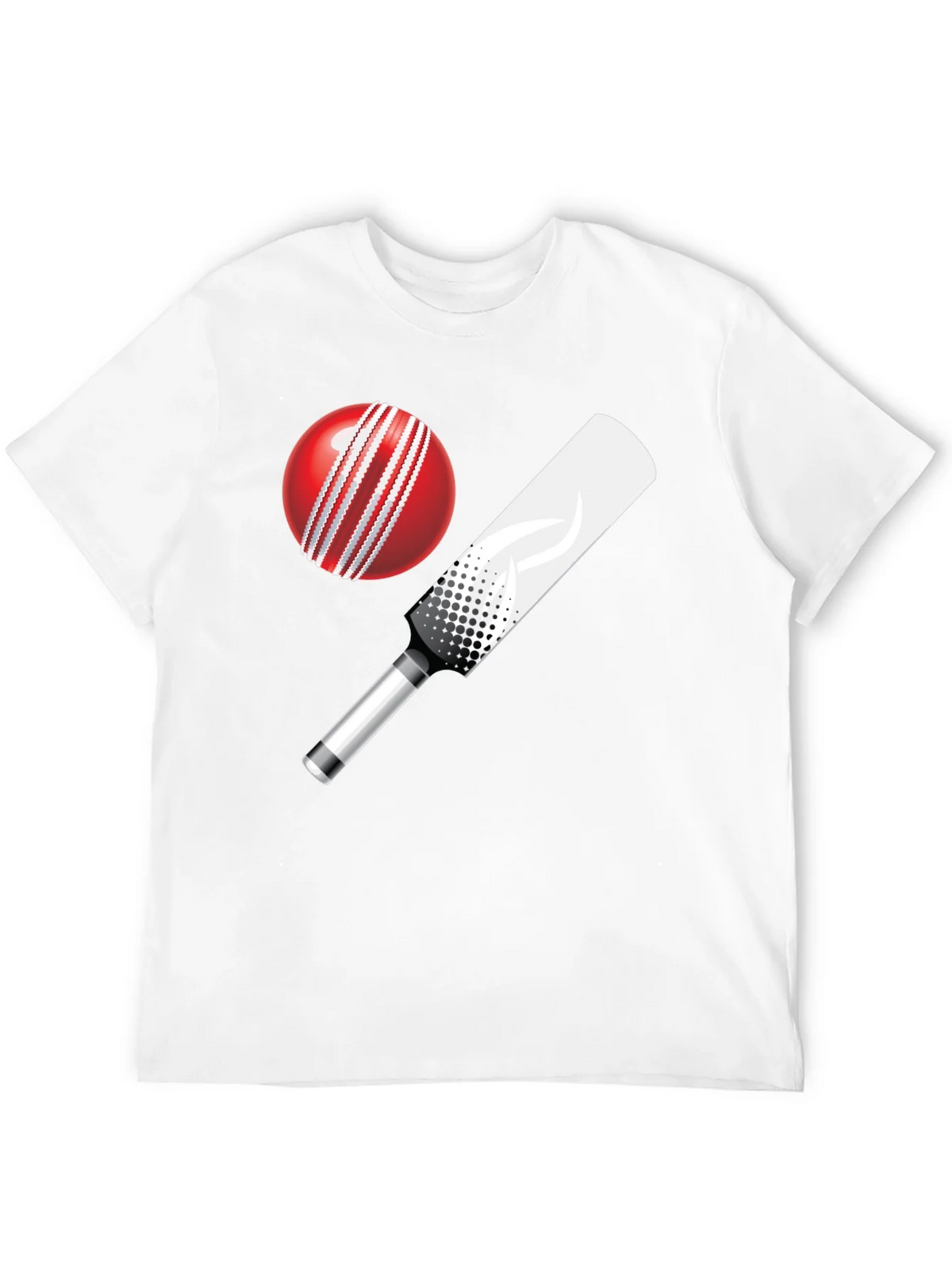 Cricket Ball and Bat Graphic T-Shirt product image 3
