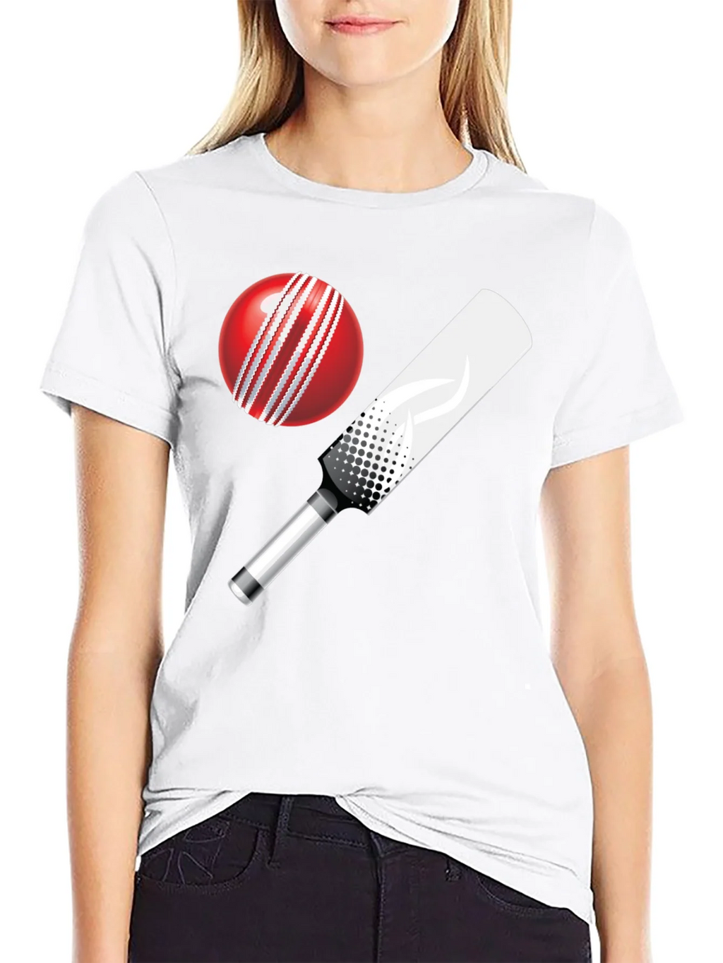 Cricket Ball and Bat Graphic T-Shirt product image 11