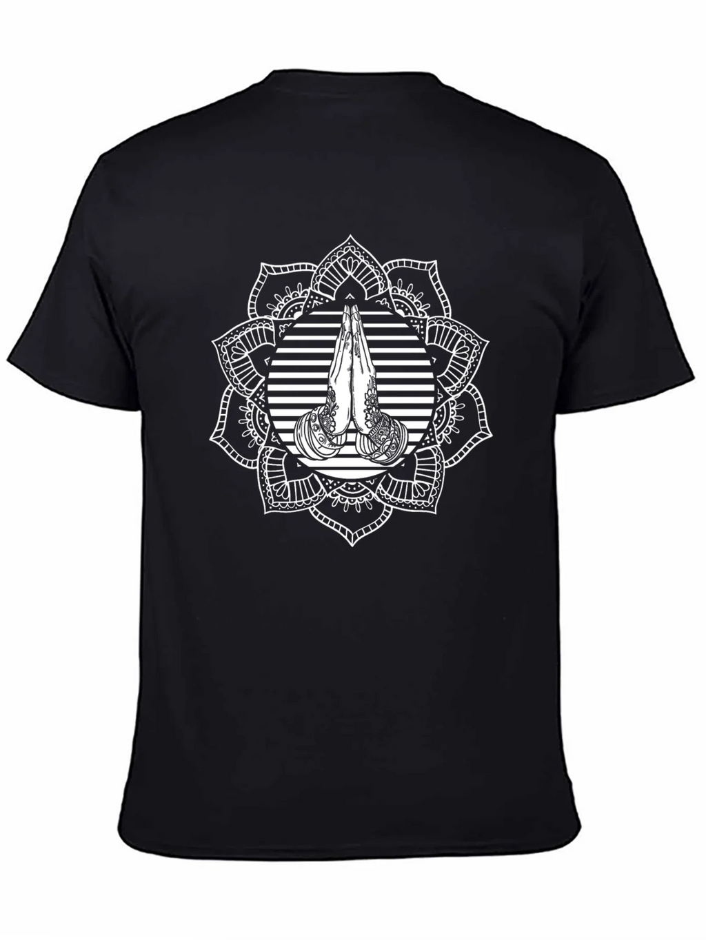 Mandala Prayer Graphic Black T-Shirt product image 7