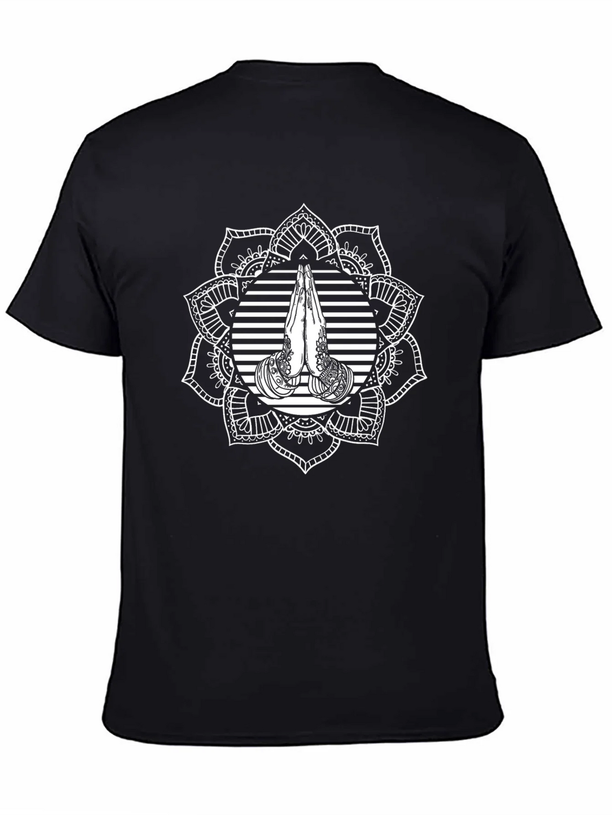 Mandala Prayer Graphic Black T-Shirt product image 7