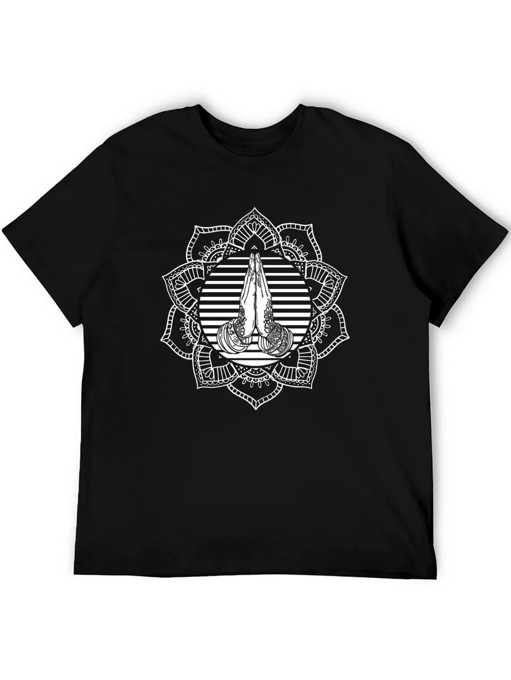 Mandala Prayer Graphic Black T-Shirt product image 8