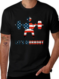 Patriotic Workout T-Shirt - American Flag Design product image 1