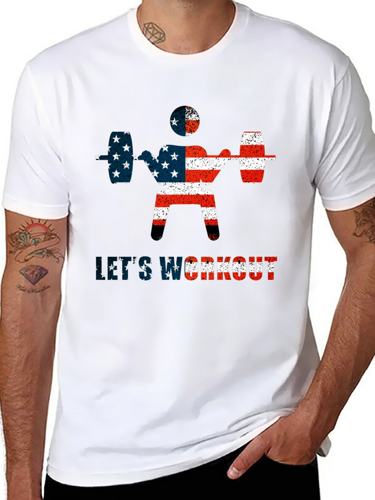 Patriotic Workout T-Shirt - American Flag Design product image 10