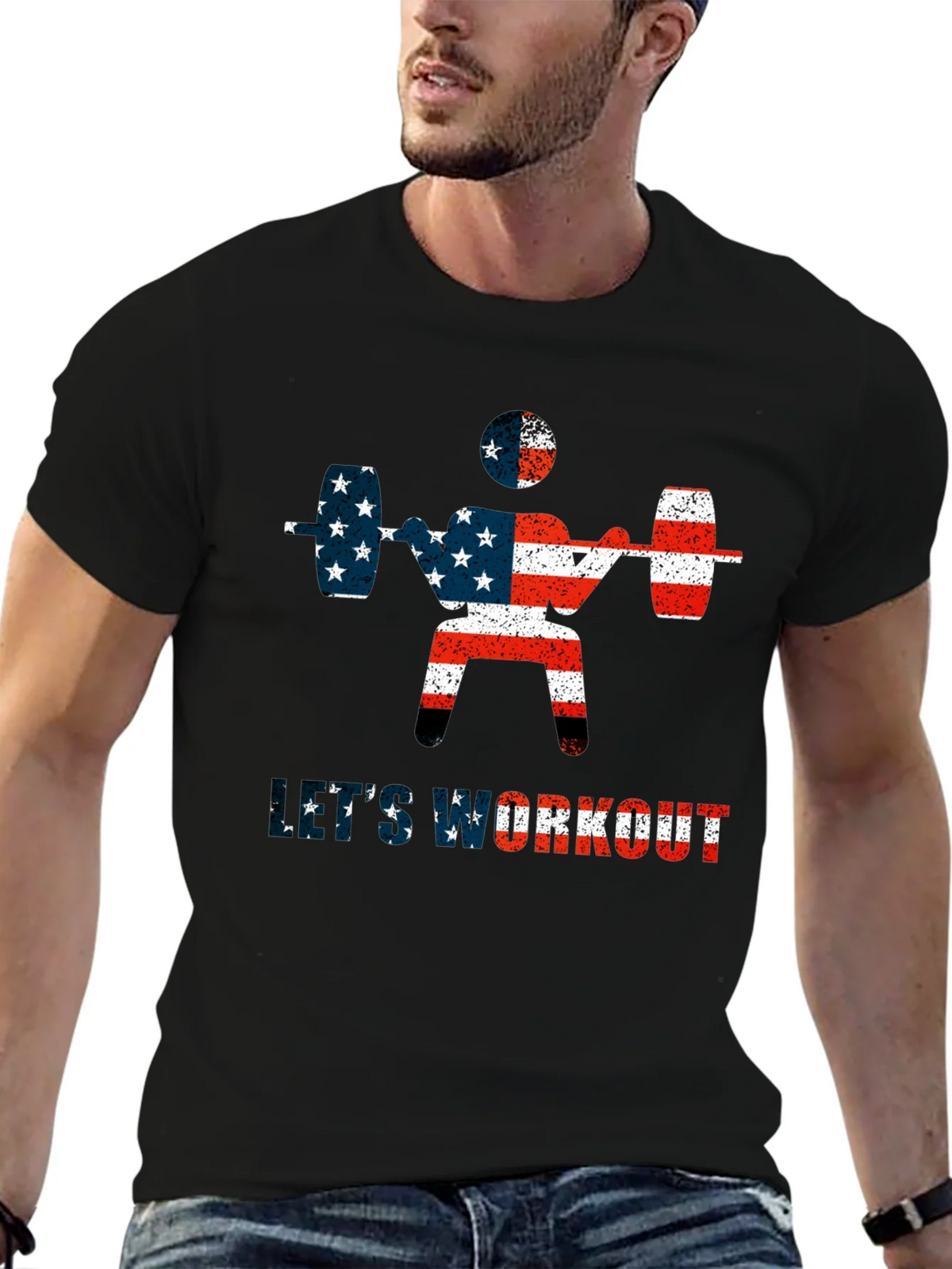 Patriotic Workout T-Shirt - American Flag Design product image 9