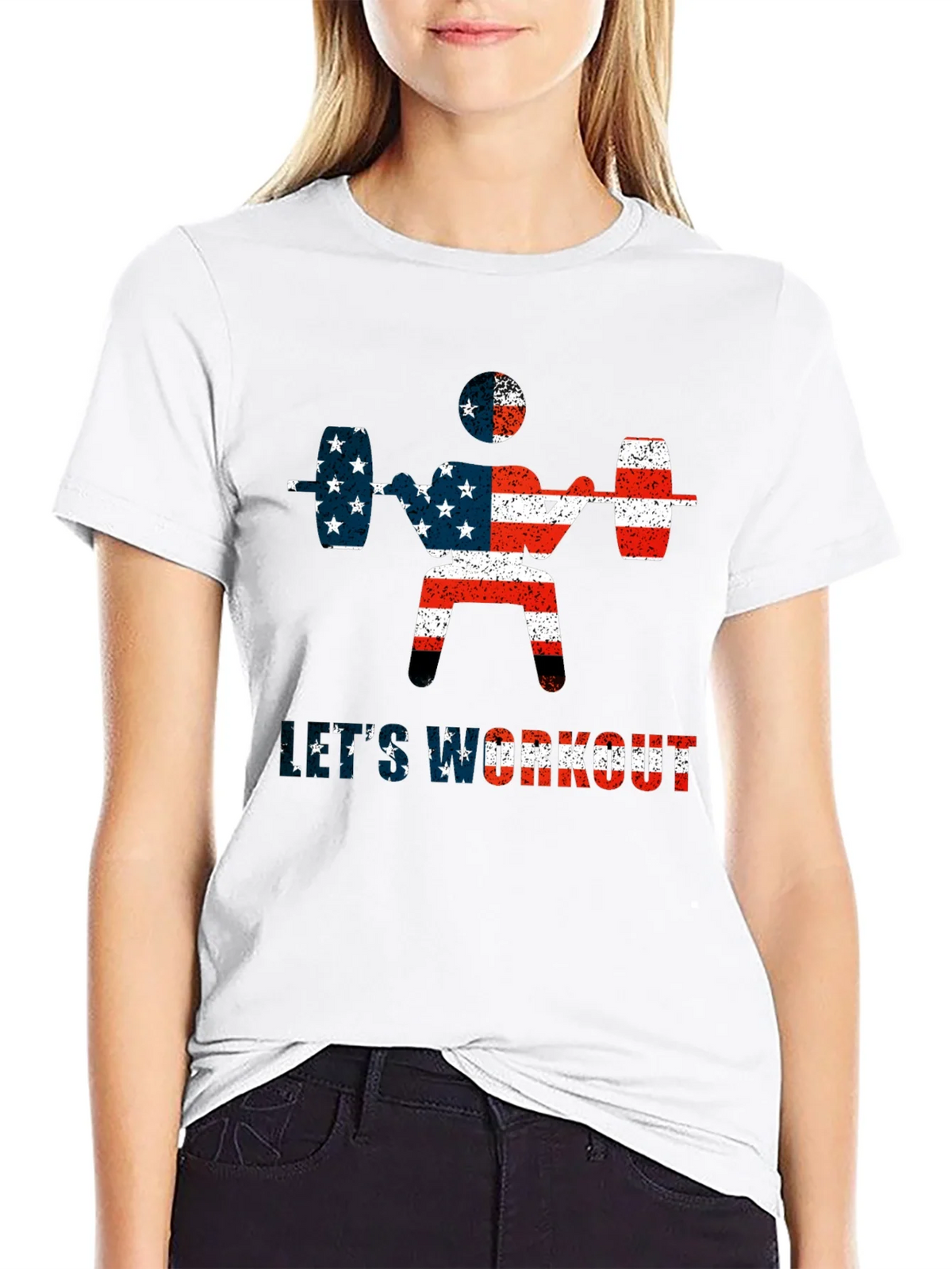 Patriotic Workout T-Shirt - American Flag Design product image 11