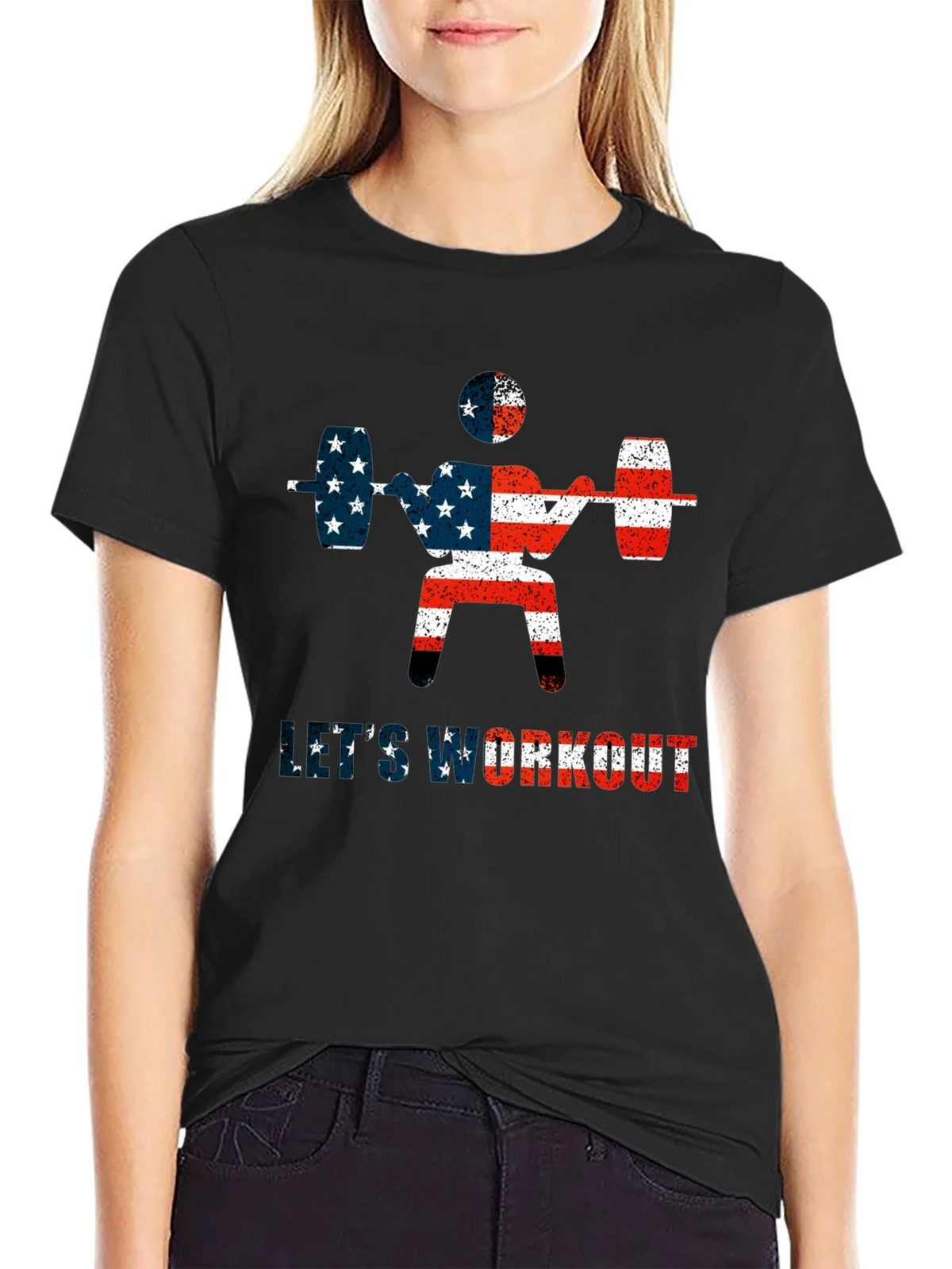 Patriotic Workout T-Shirt - American Flag Design product image 5