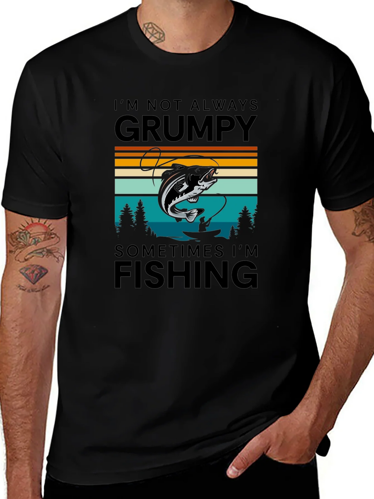 Grumpy Fishing Graphic T-Shirt product image 1