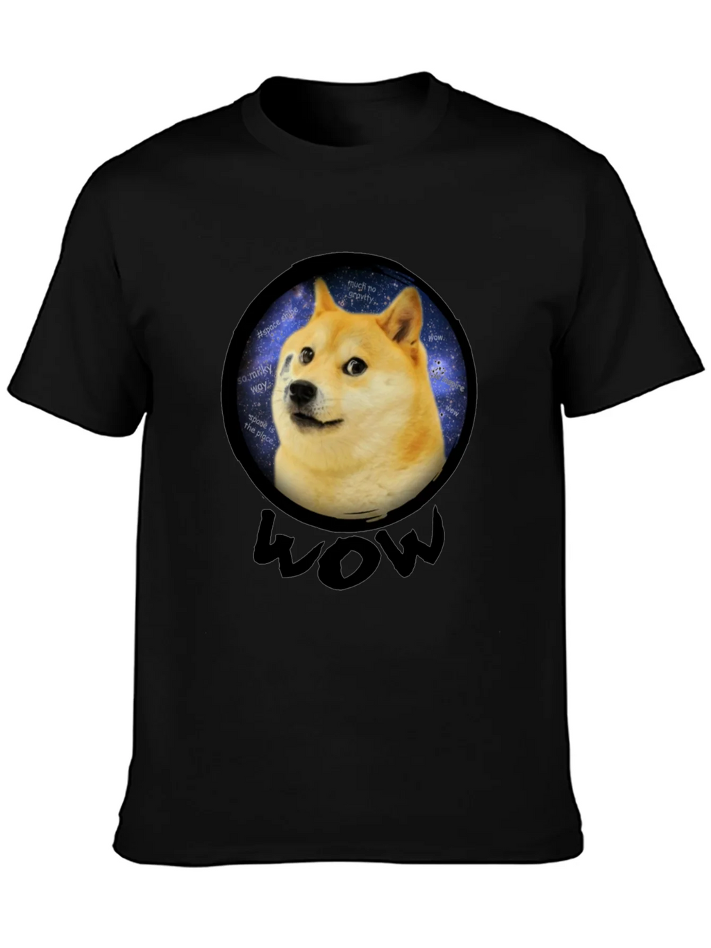 Doge Space Meme Black T-Shirt - Much Wow! product image 6