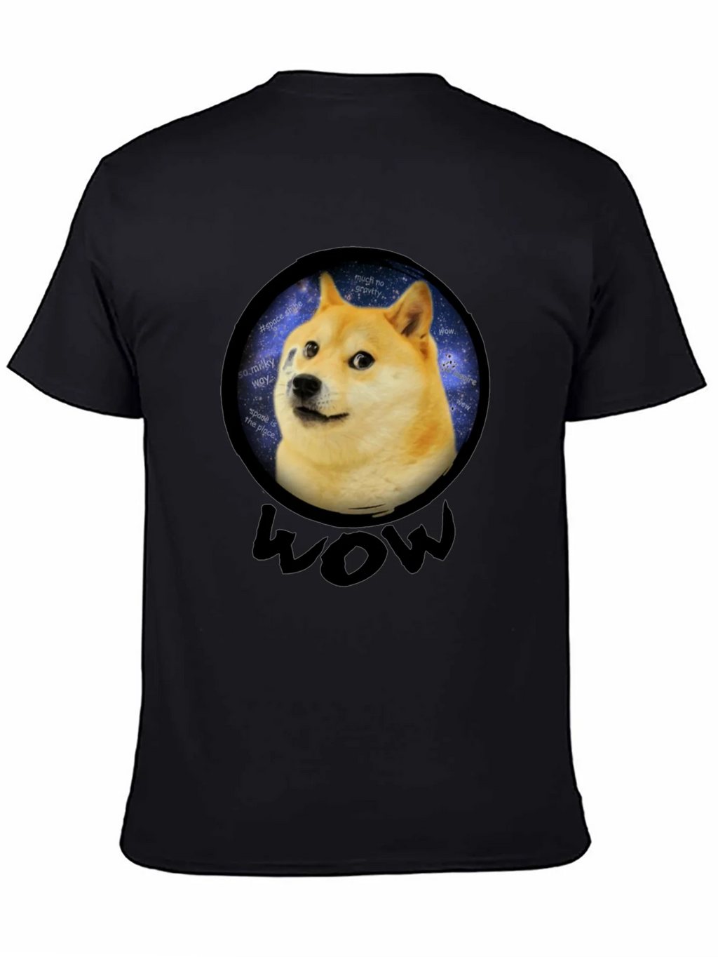 Doge Space Meme Black T-Shirt - Much Wow! product image 7
