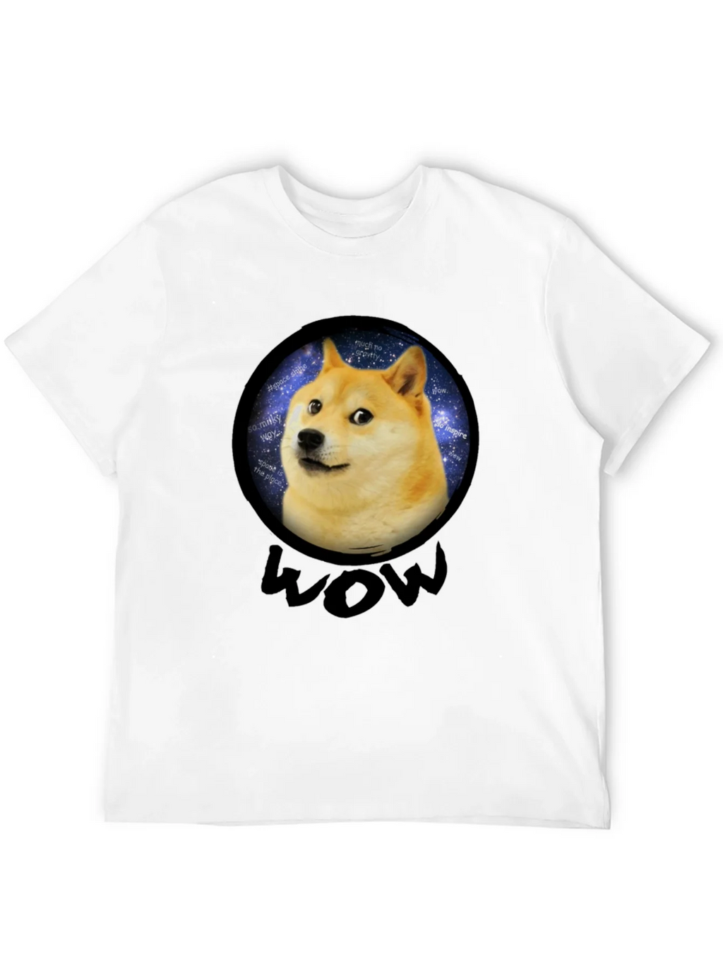 Doge Space Meme Black T-Shirt - Much Wow! product image 3