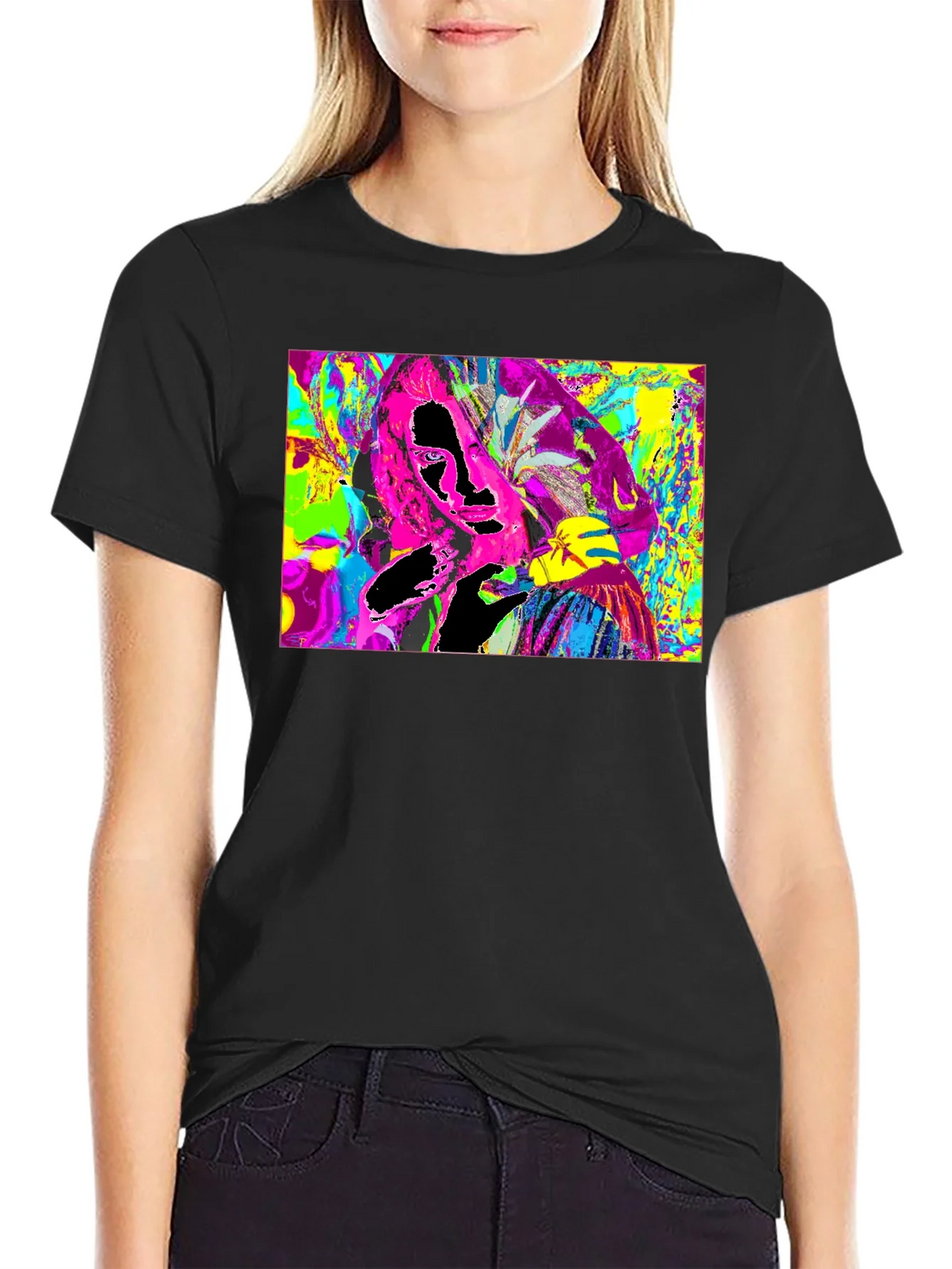 Vivid Abstract Graphic Print Crewneck T-Shirt product image 5