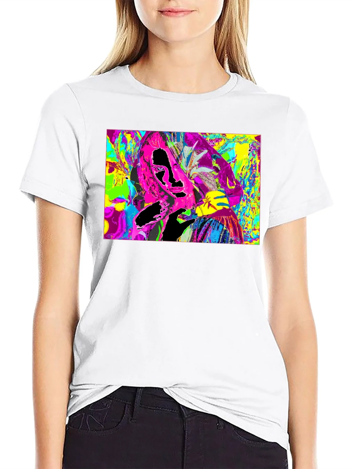 Vivid Abstract Graphic Print Crewneck T-Shirt product image 11