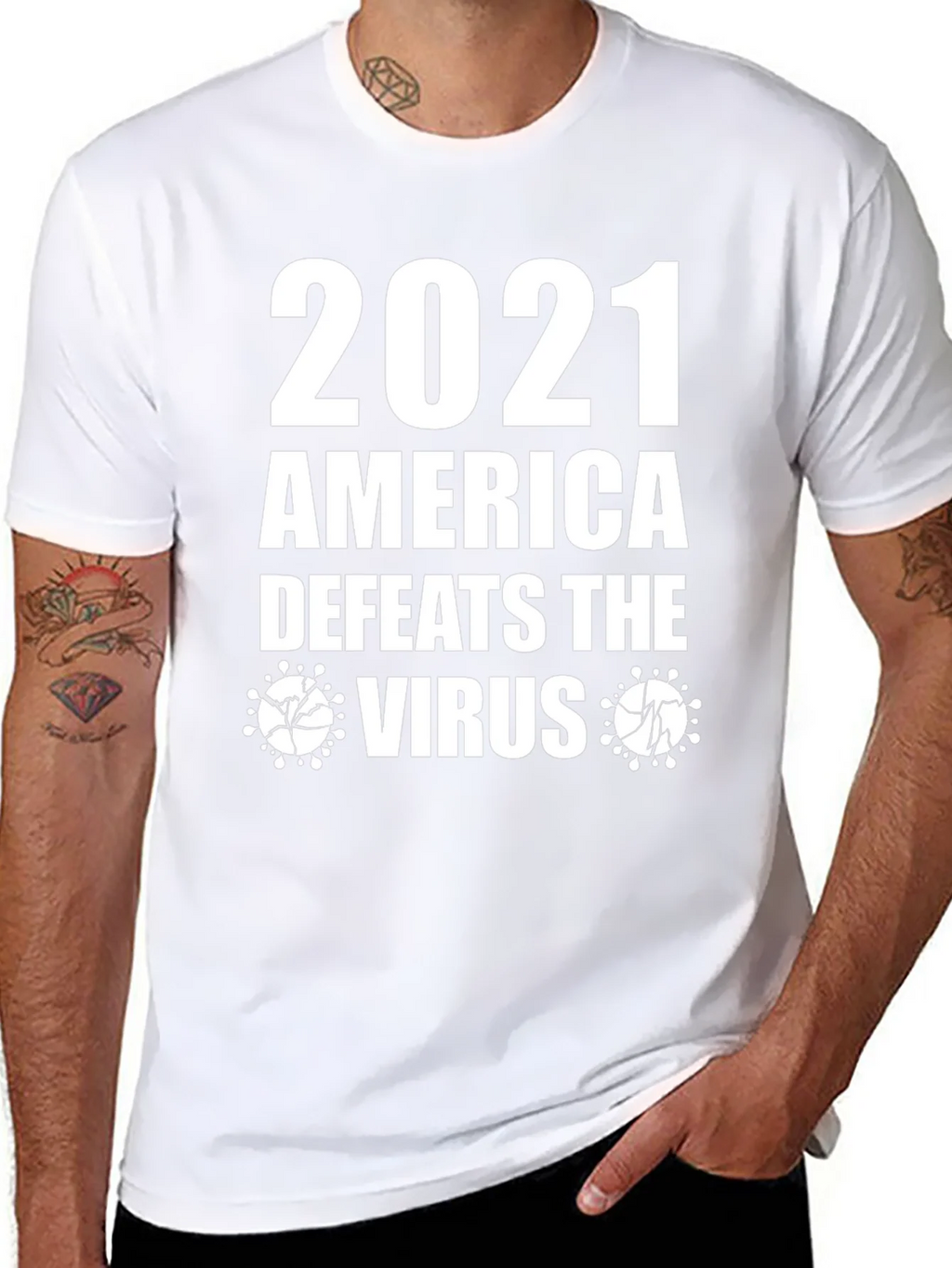 2021 America Defeats Virus Graphic T-Shirt product image 10