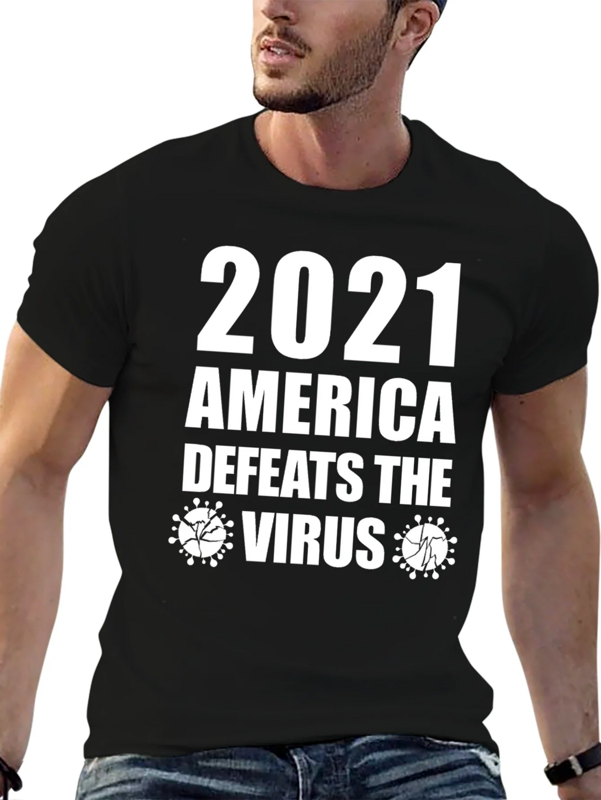 2021 America Defeats Virus Graphic T-Shirt product image 9
