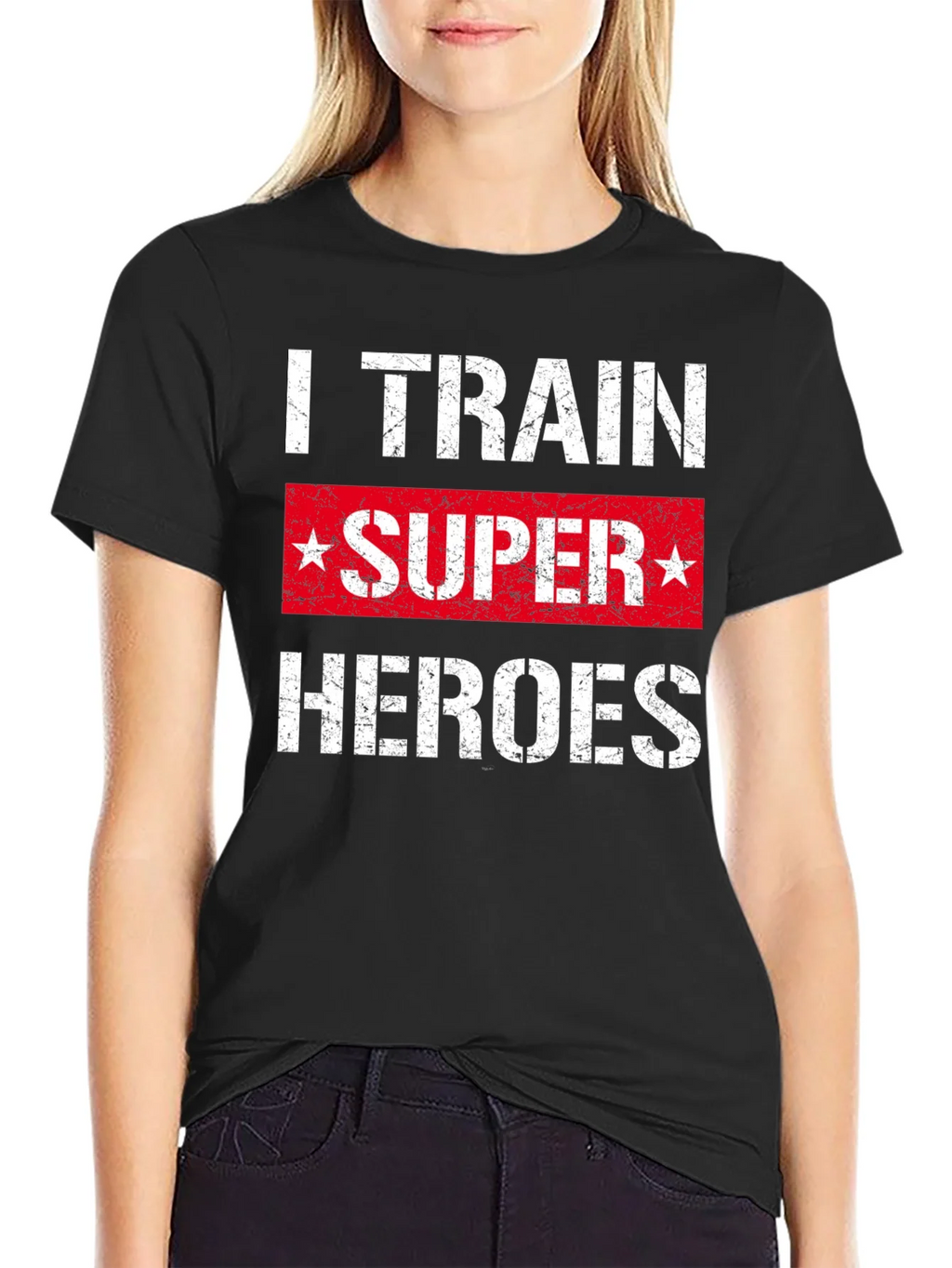 I Train Super Heroes T-Shirt - Black product image 5
