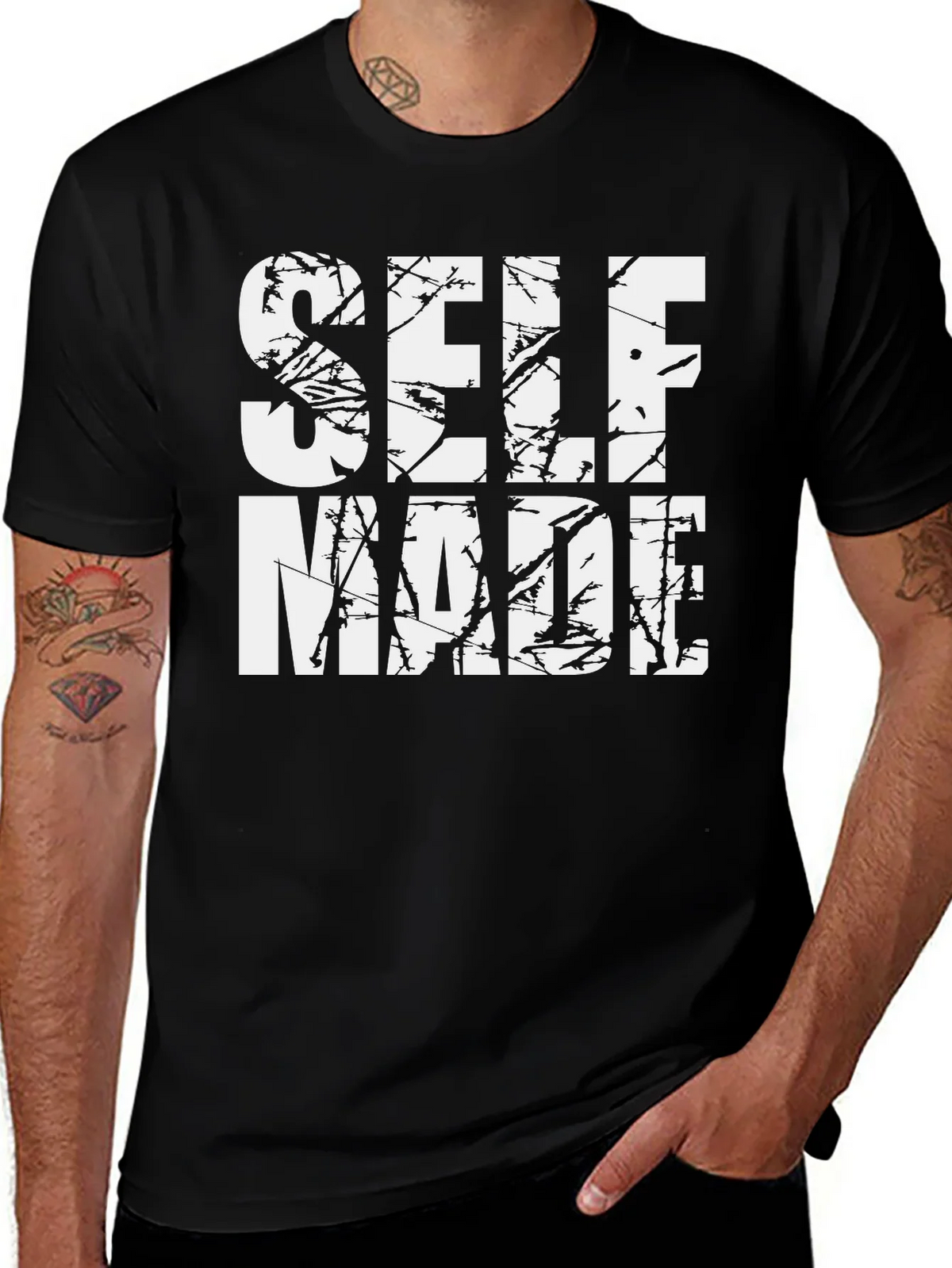 Self Made Graphic Tee - Black Casual T-Shirt product image 1