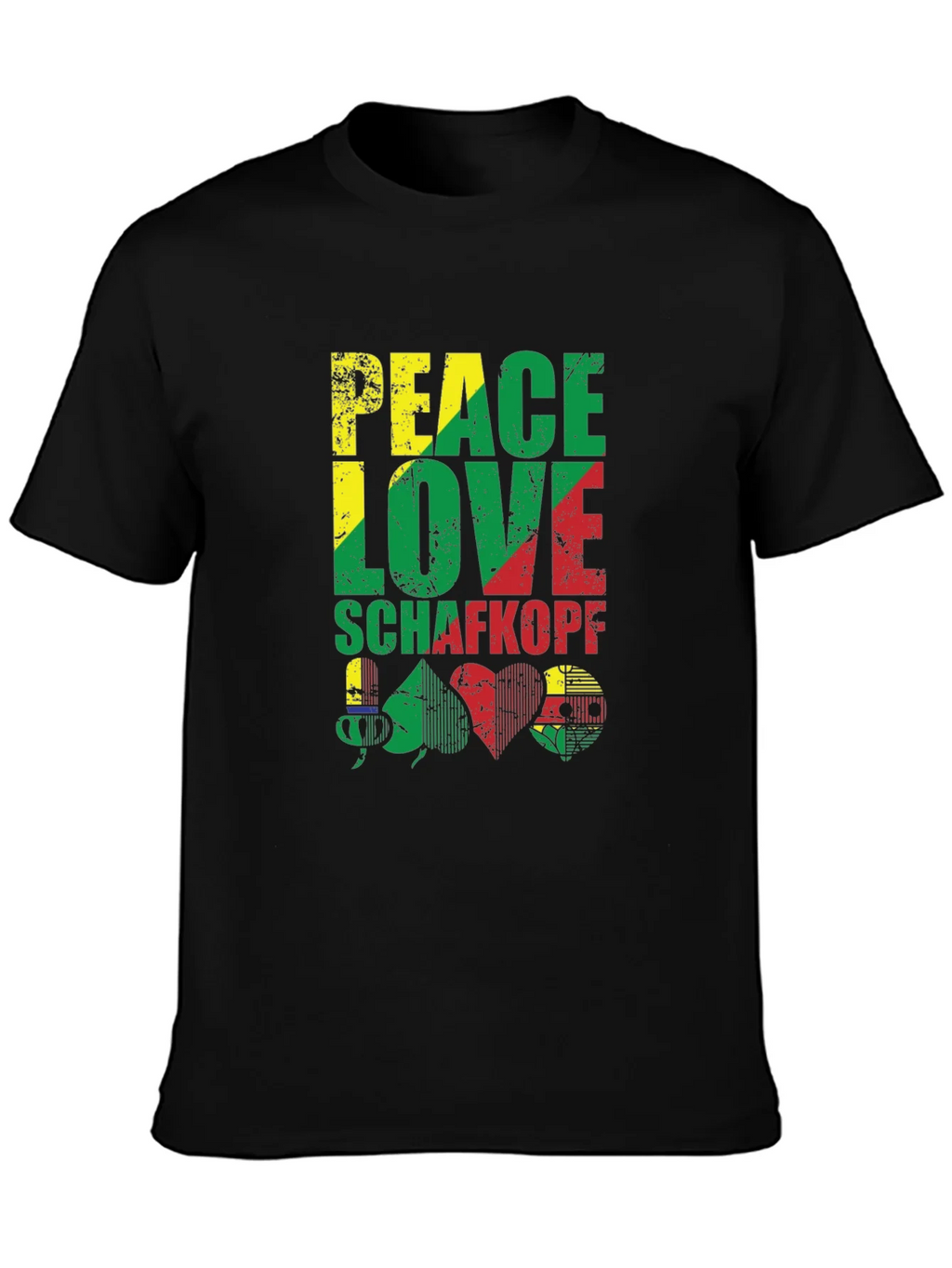 Peace Love Schafkopf Card Game Black T-Shirt product image 6