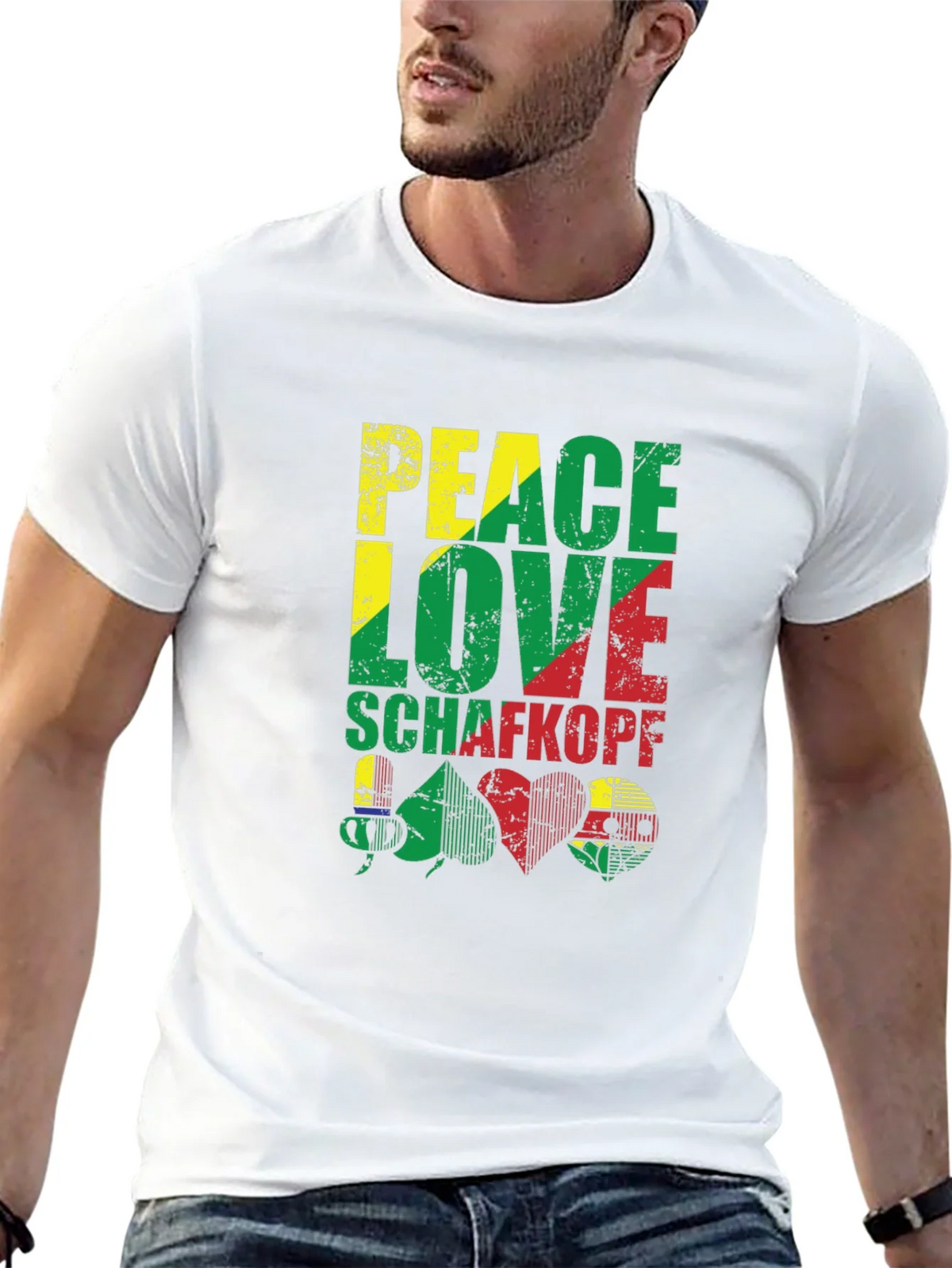 Peace Love Schafkopf Card Game Black T-Shirt product image 4