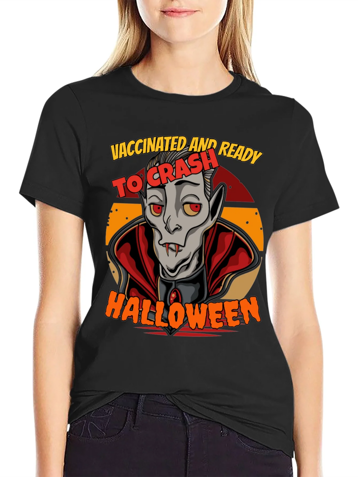 Vaccinated & Ready To Crash Halloween T-Shirt product image 5