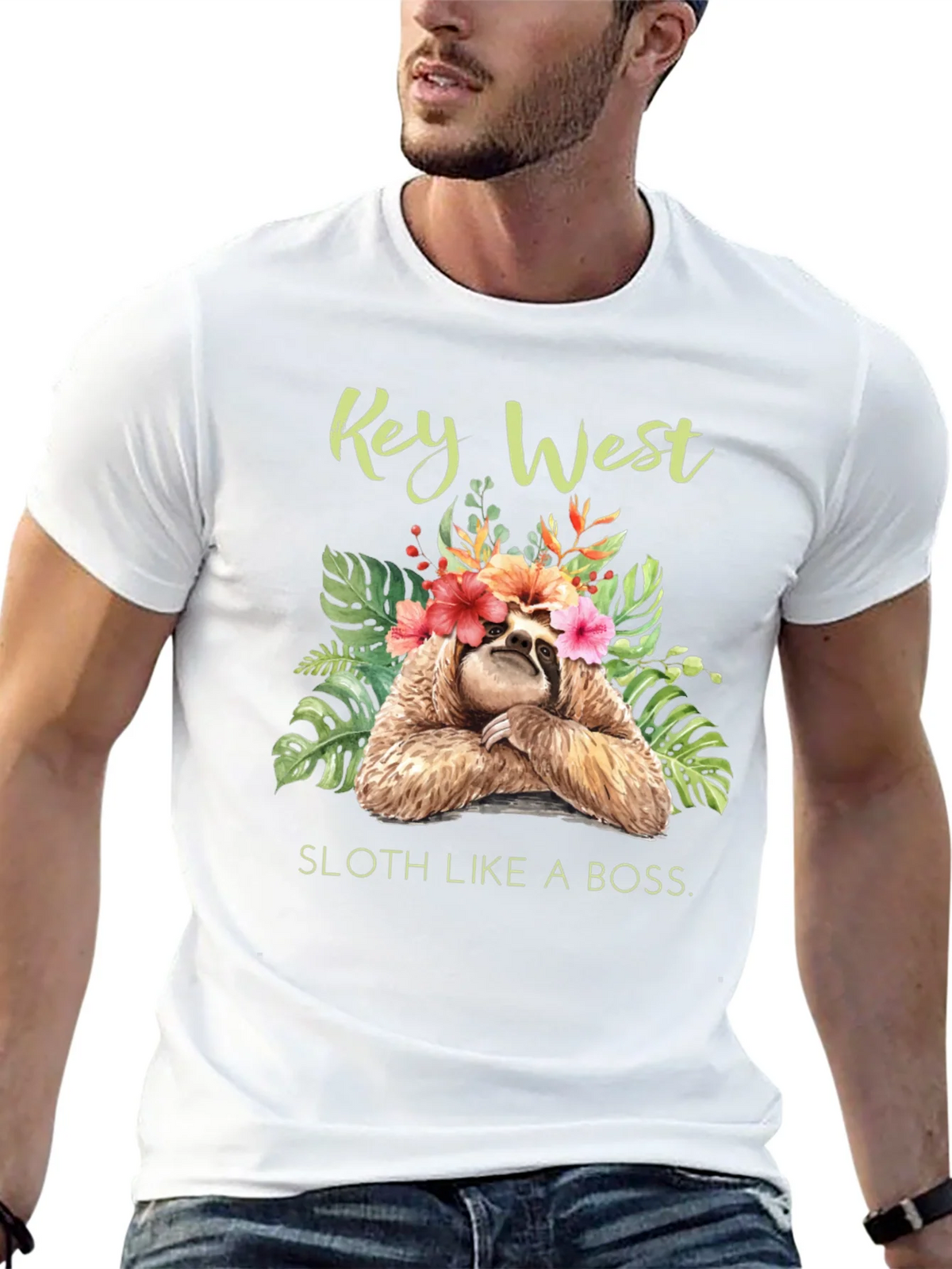 Key West Sloth Graphic T-Shirt product image 4