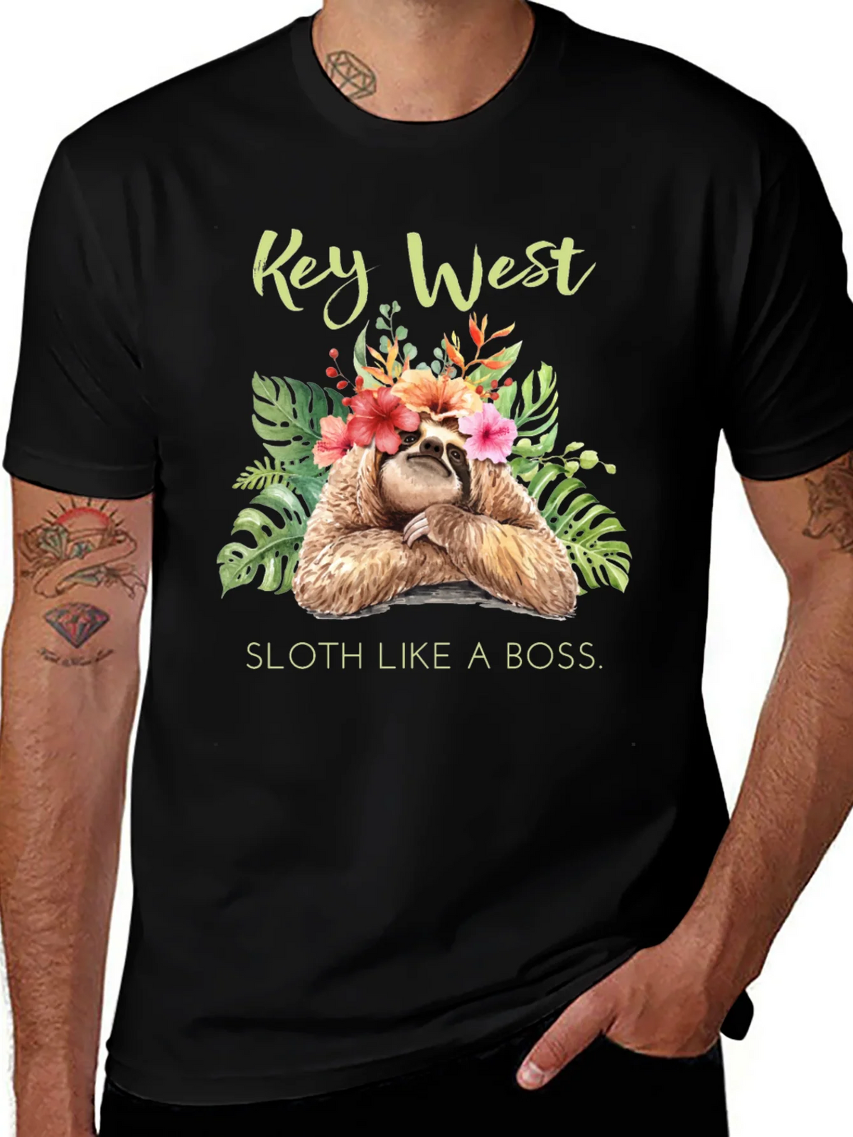 Key West Sloth Graphic T-Shirt product image 1