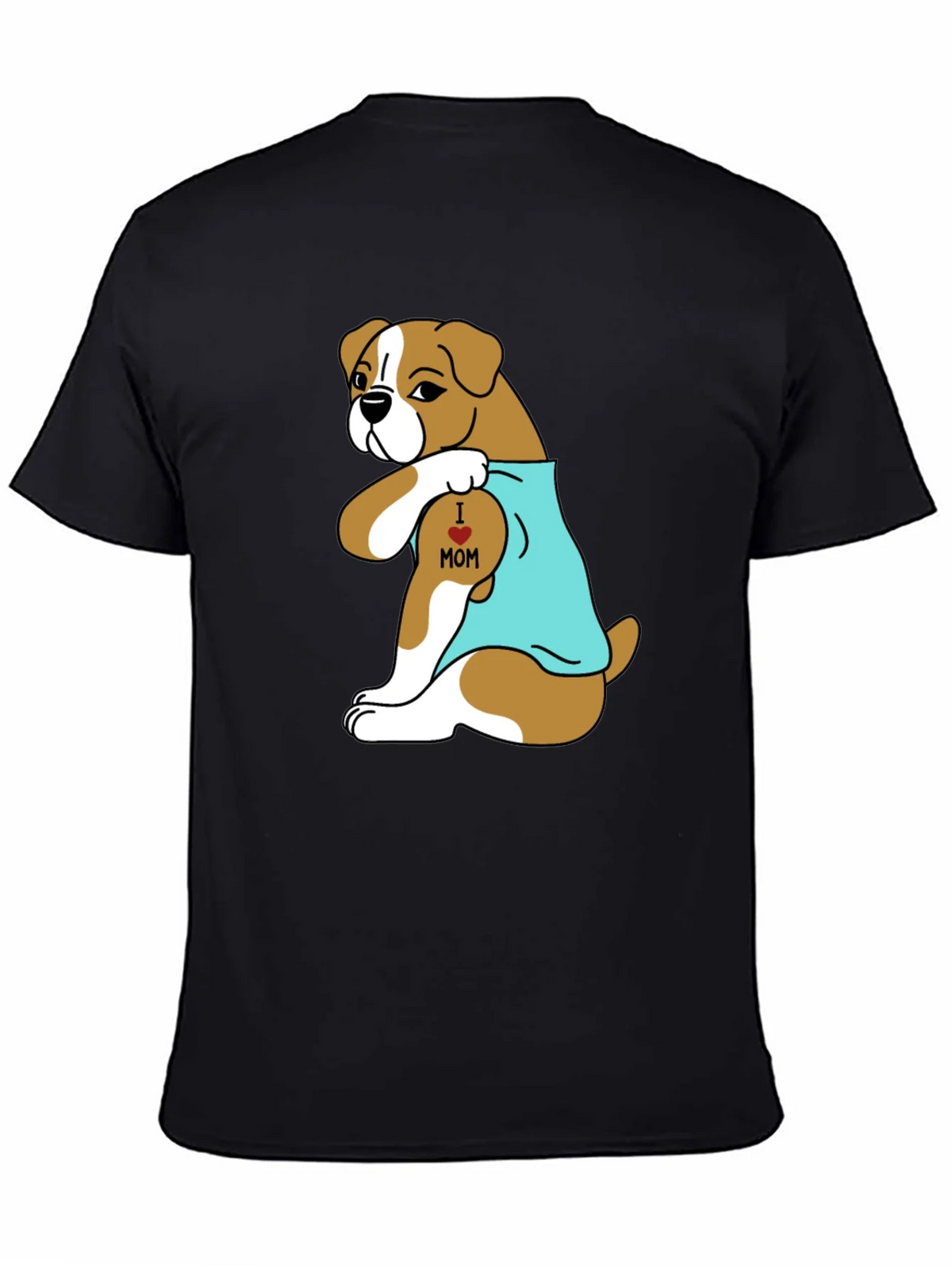 Boxer Dog I Heart Mom Tattoo T-Shirt product image 7