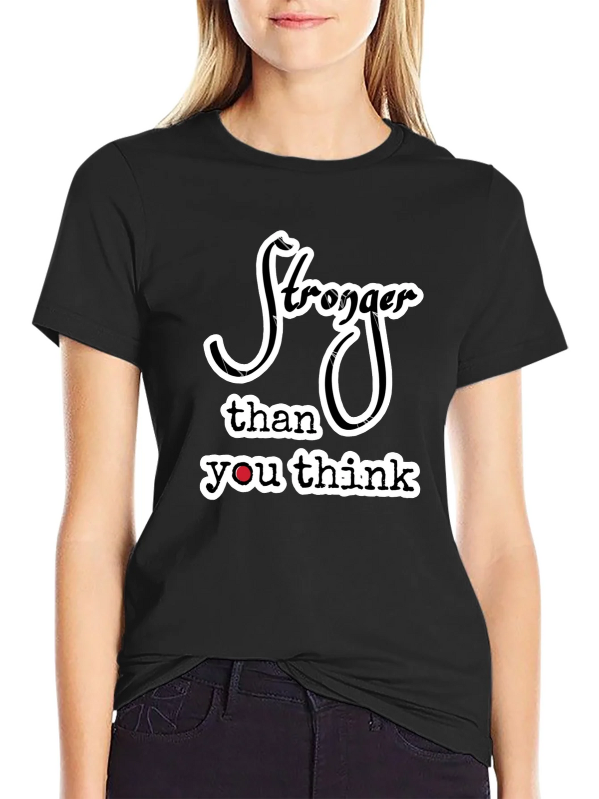 Stronger Than You Think Black Graphic Tee product image 5